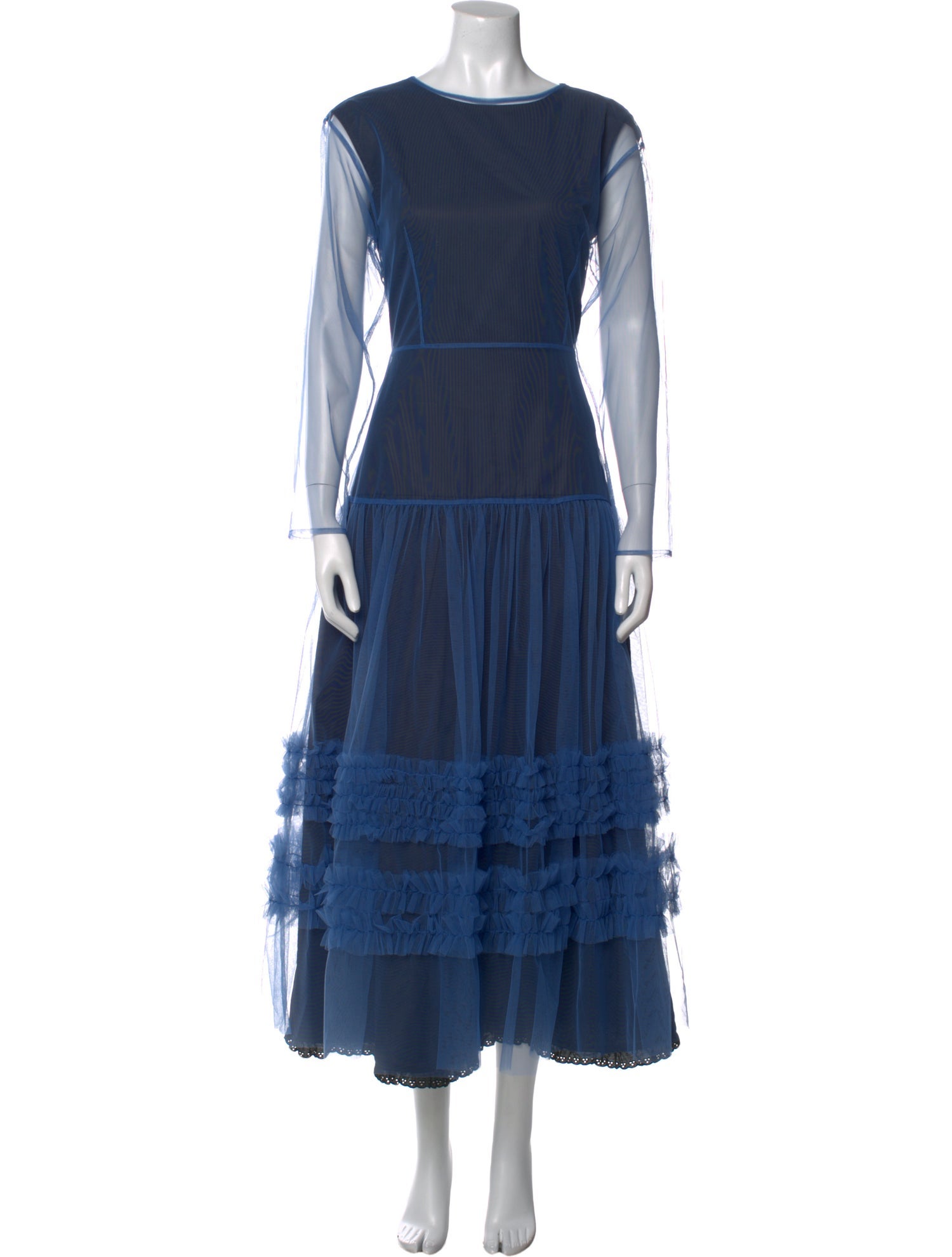 Molly Goddard Bateau Neckline Long Dress