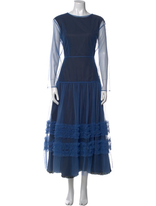 Molly Goddard Bateau Neckline Long Dress