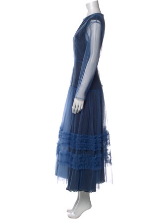 Molly Goddard Bateau Neckline Long Dress