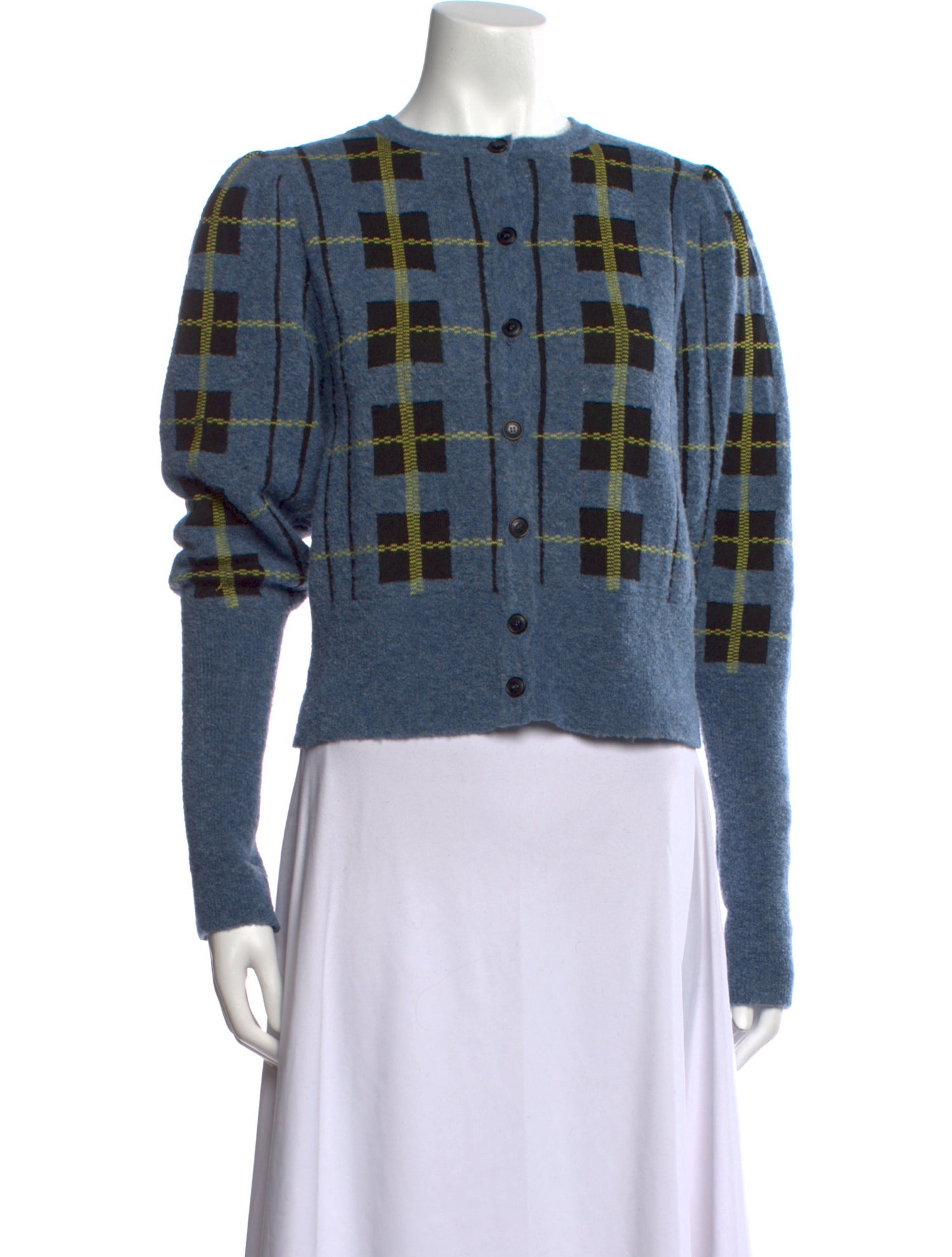 Molly Goddard Plaid Print Crew Neck Sweater