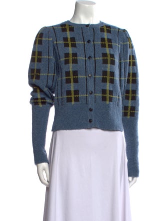 Molly Goddard Plaid Print Crew Neck Sweater