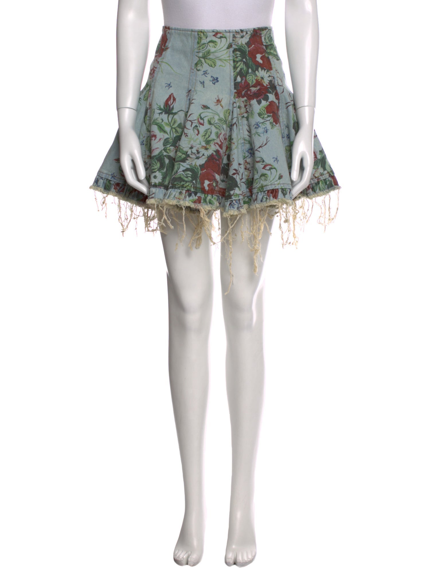 Molly Goddard Floral Print Mini Skirt