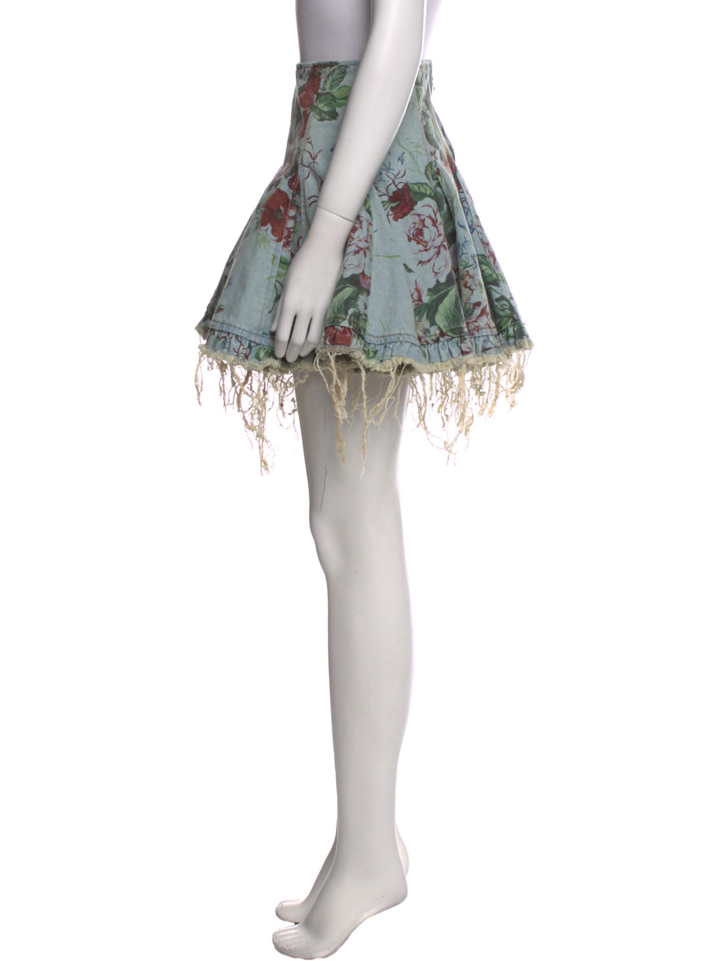 Molly Goddard Floral Print Mini Skirt