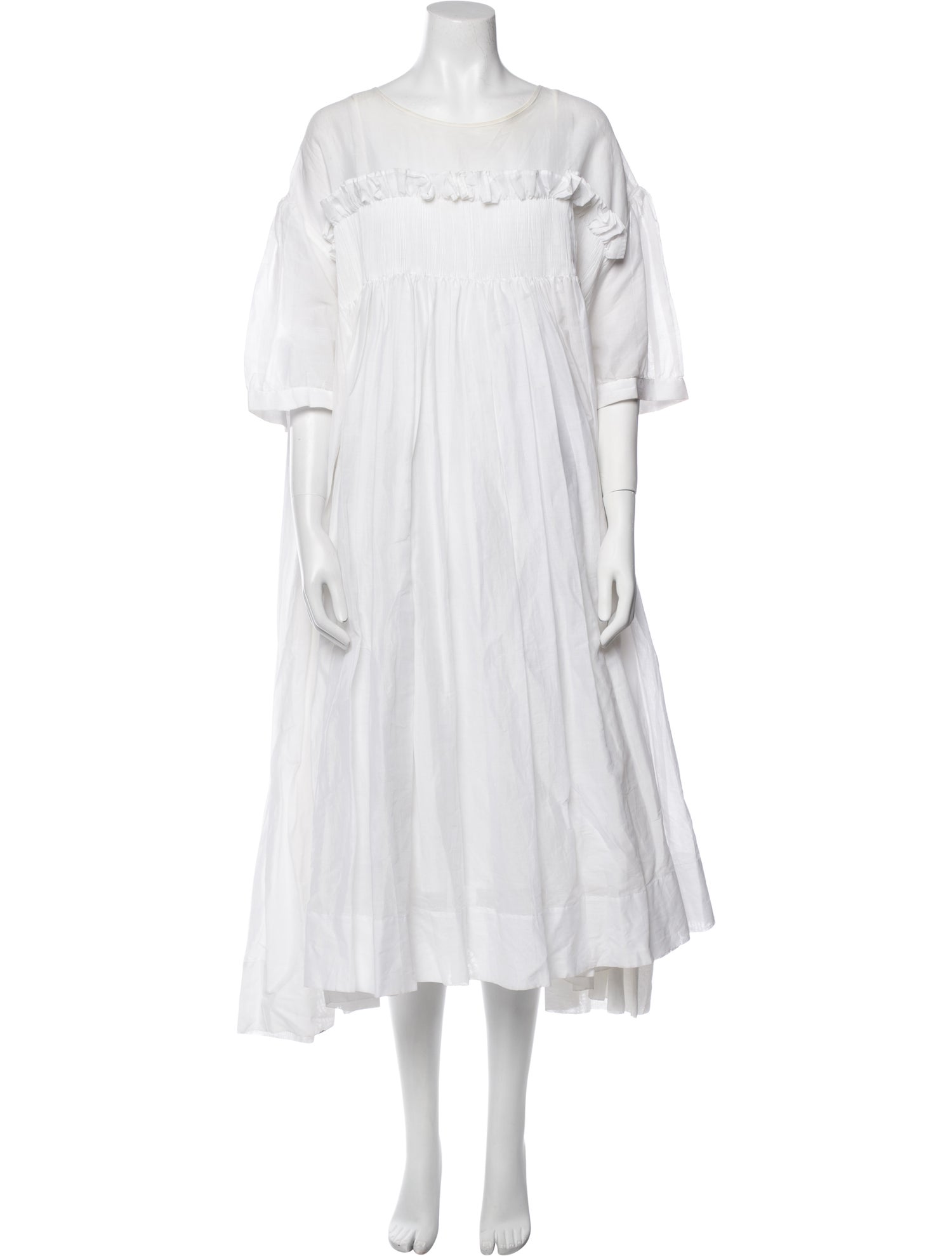 Molly Goddard Scoop Neck Midi Length Dress