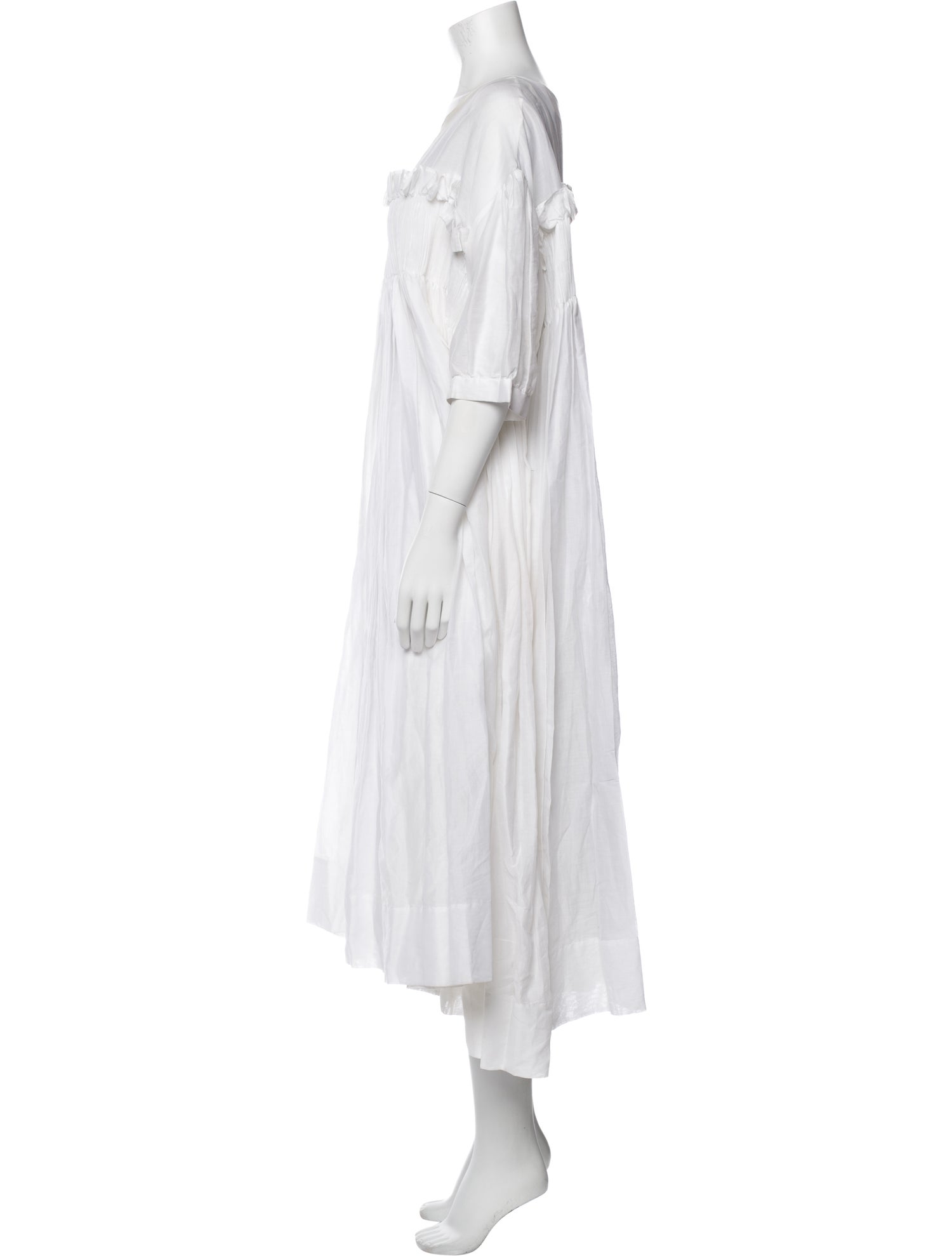 Molly Goddard Scoop Neck Midi Length Dress