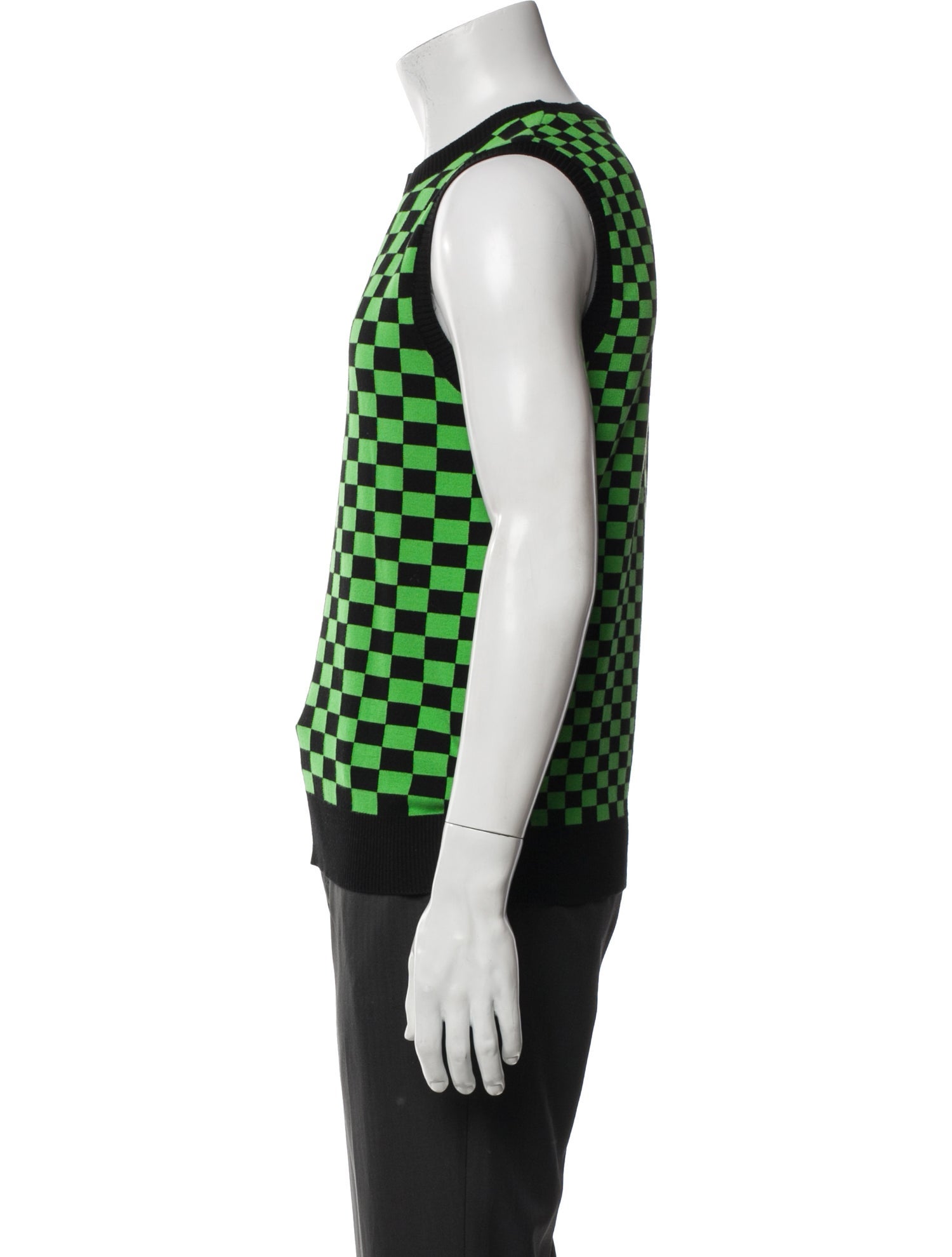 Molly Goddard Plaid Print Crew Neck Sweater Vest