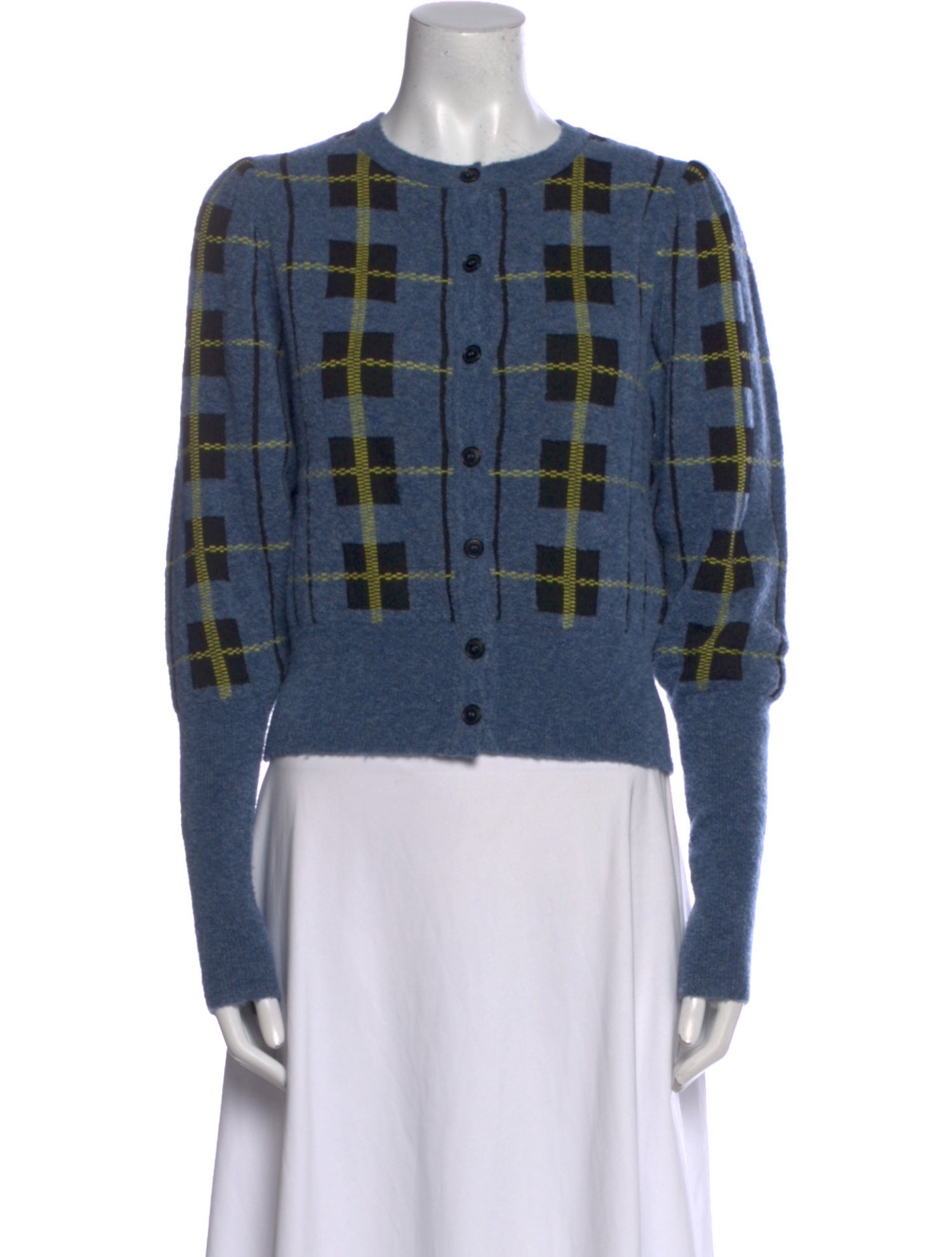 Molly Goddard Wool Plaid Print Sweater