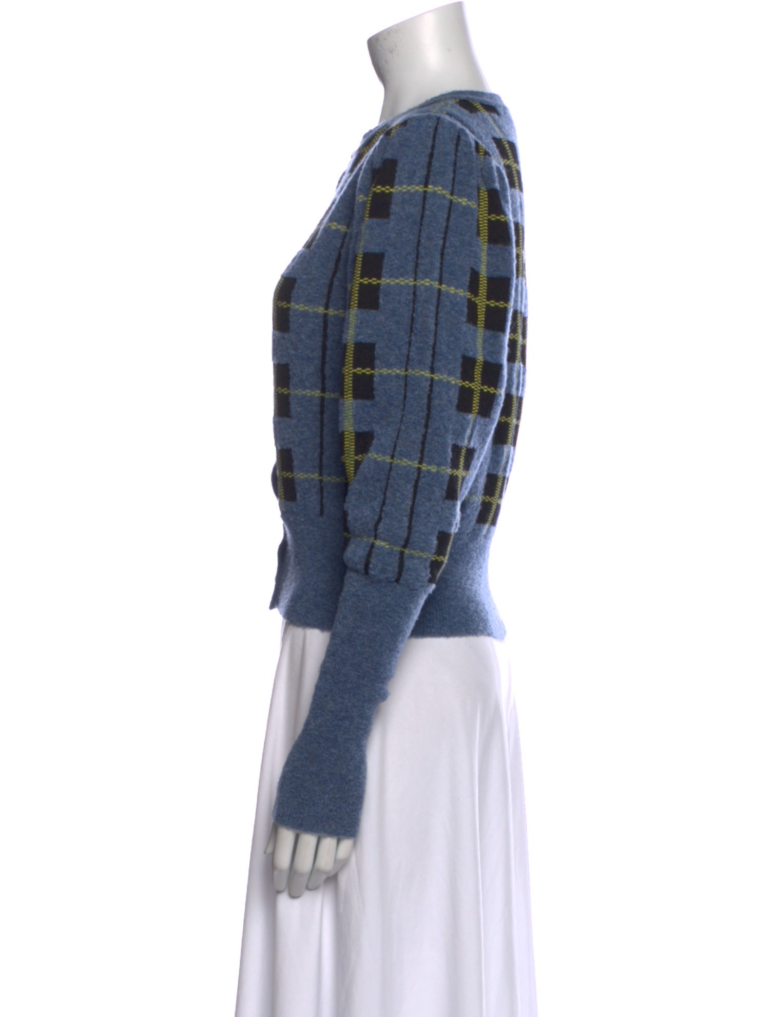 Molly Goddard Wool Plaid Print Sweater