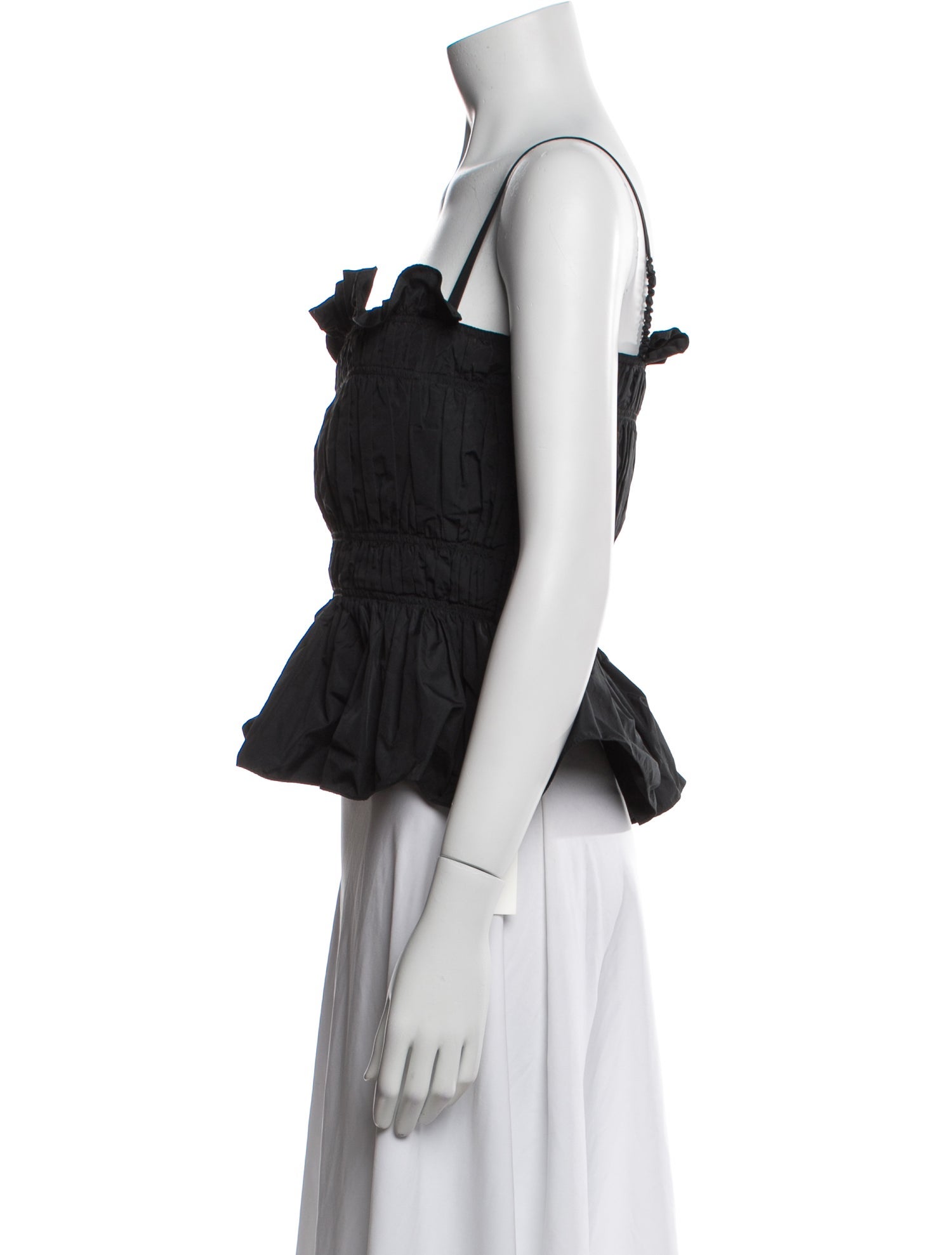 Molly Goddard Square Neckline Sleeveless Crop Top