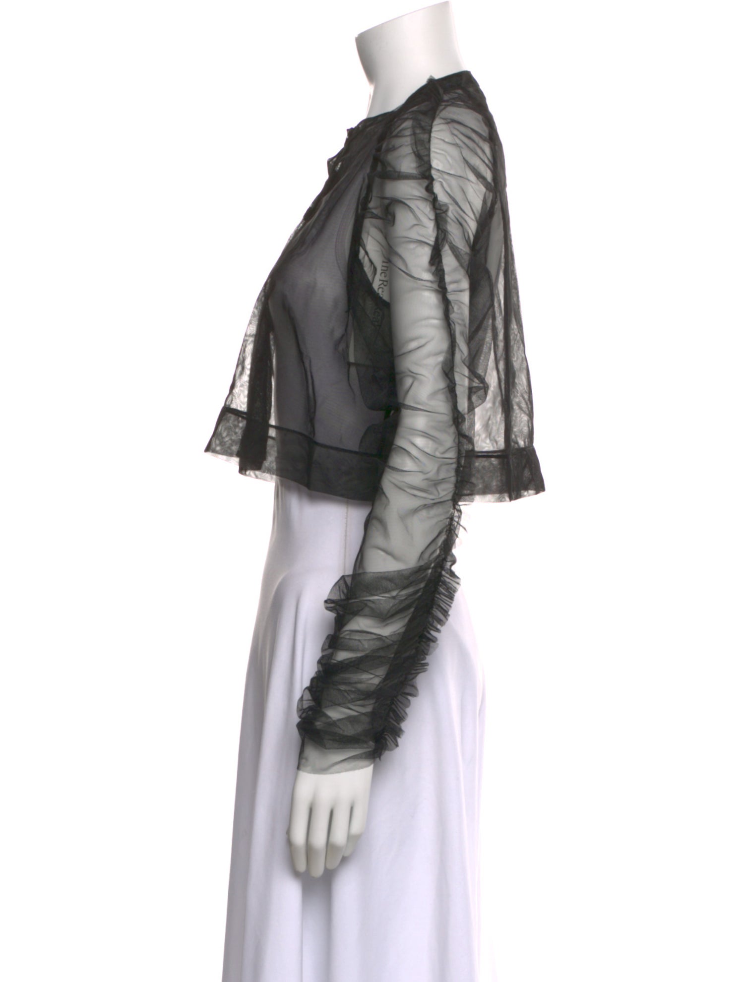 Molly Goddard Crew Neck Long Sleeve Crop Top