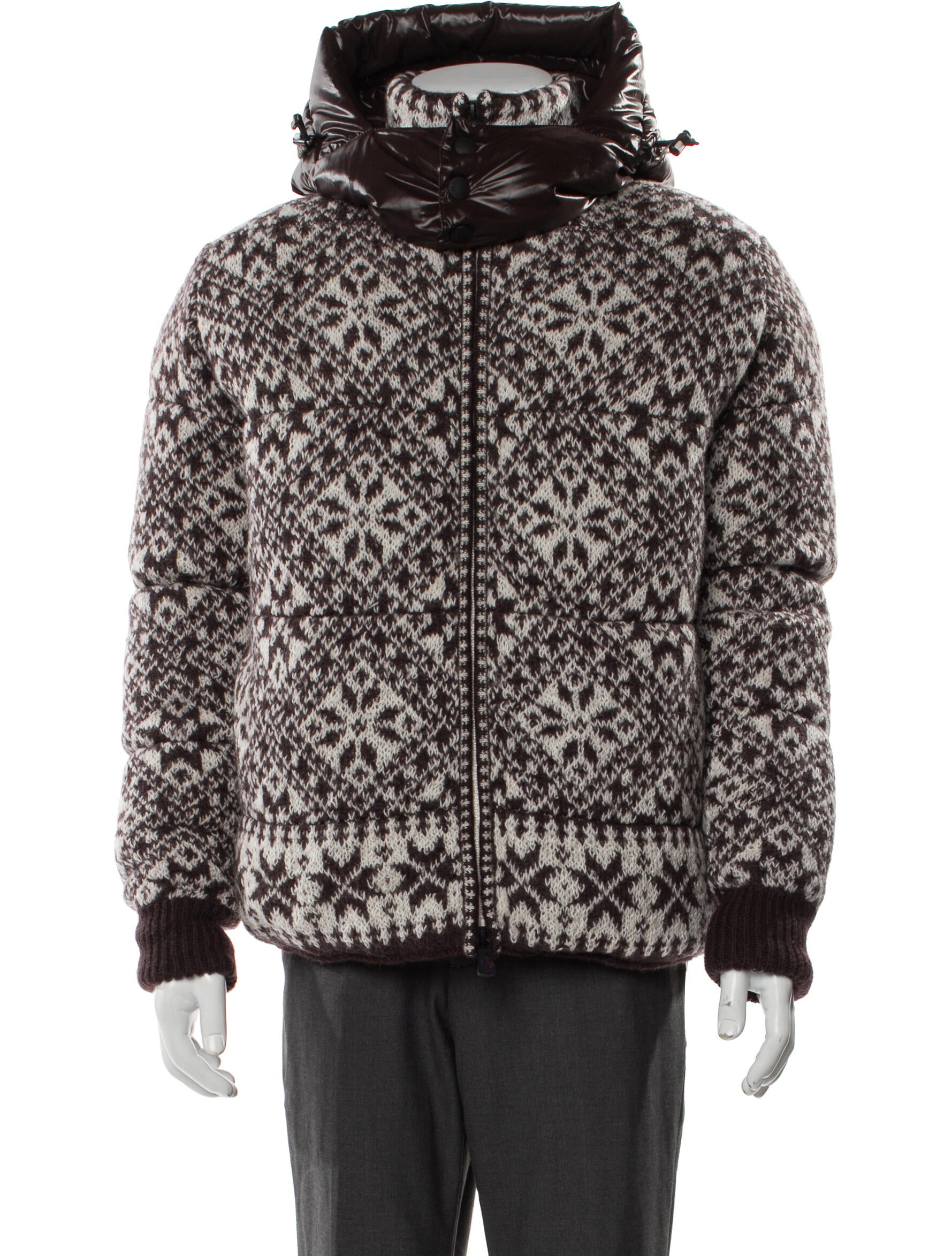 Moncler Grenoble Virgin Wool Printed Puffer Coat