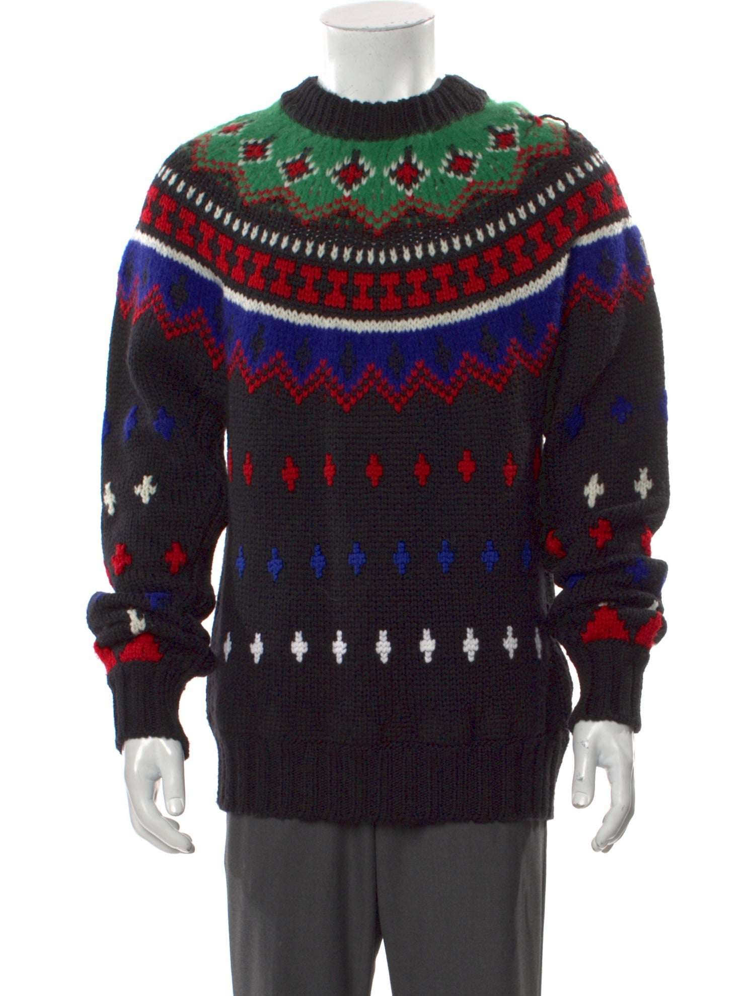 Moncler Grenoble Virgin Wool Patterned Pullover