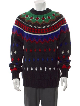 Moncler Grenoble Virgin Wool Patterned Pullover