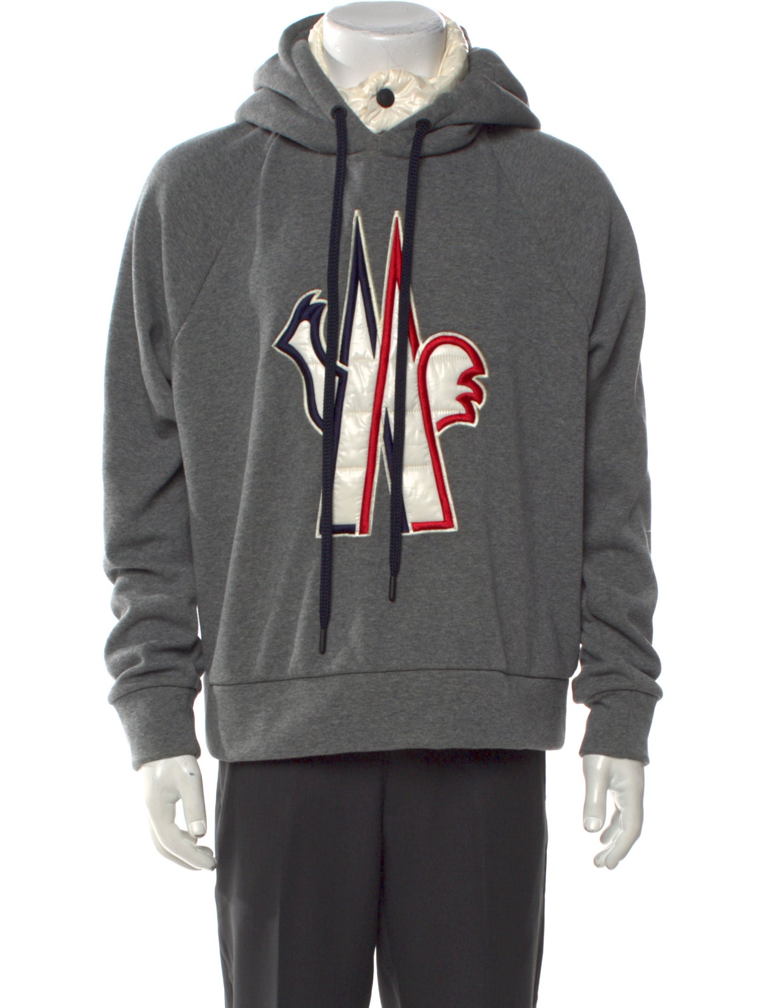 Moncler Grenoble Quilted Pattern Graphic Print Hoodie