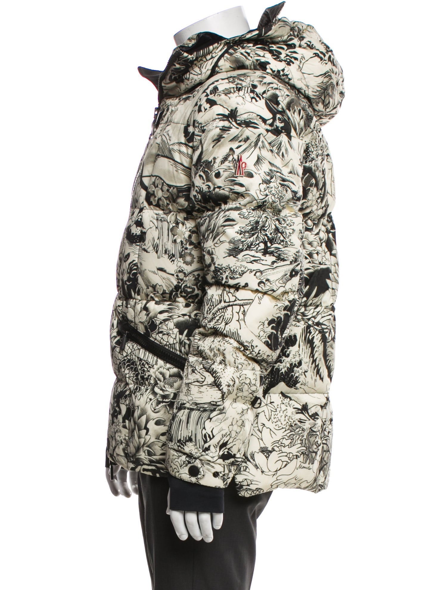 Moncler Grenoble Floral Print Puffer Coat