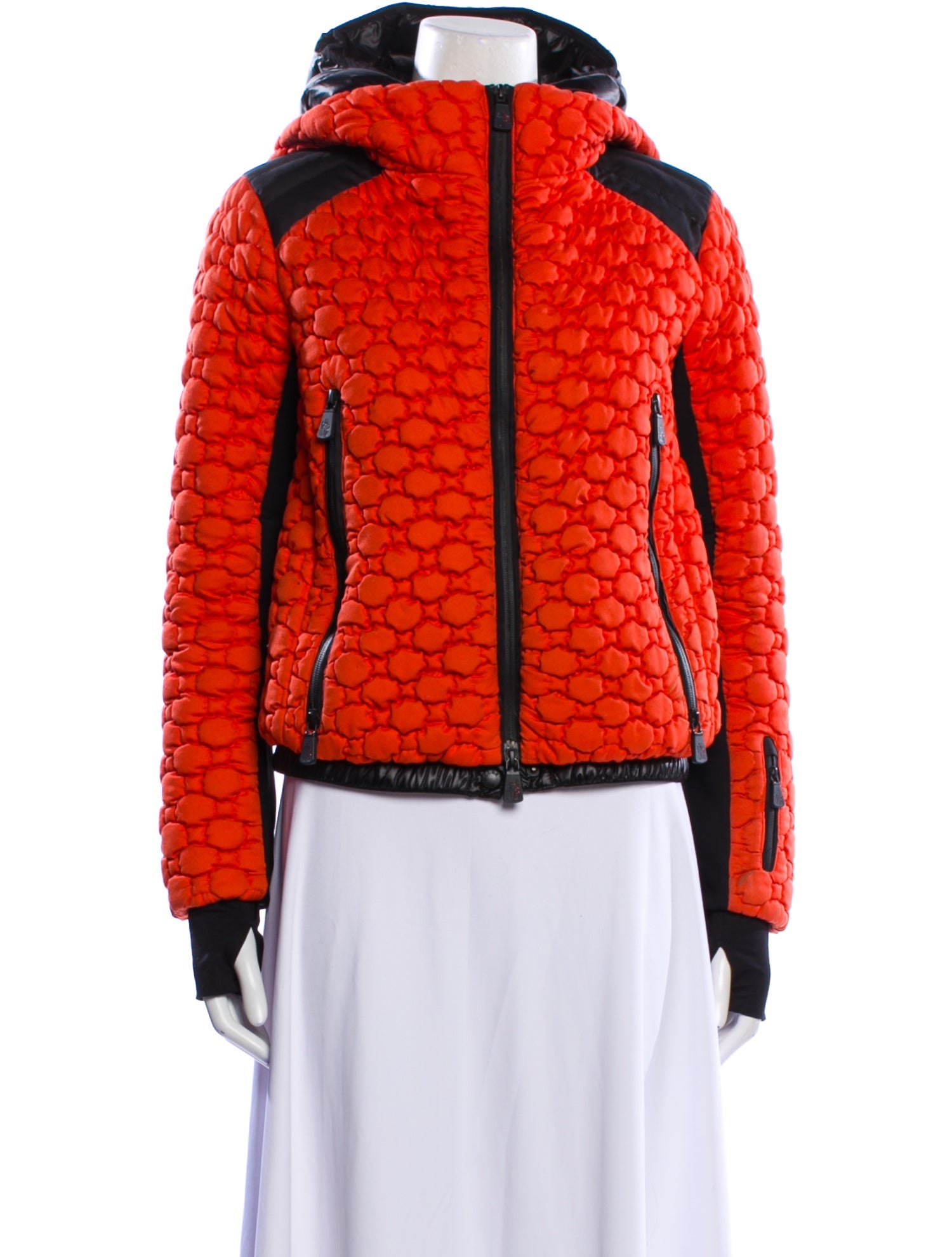 Moncler Grenoble Wool Colorblock Pattern Down Jacket