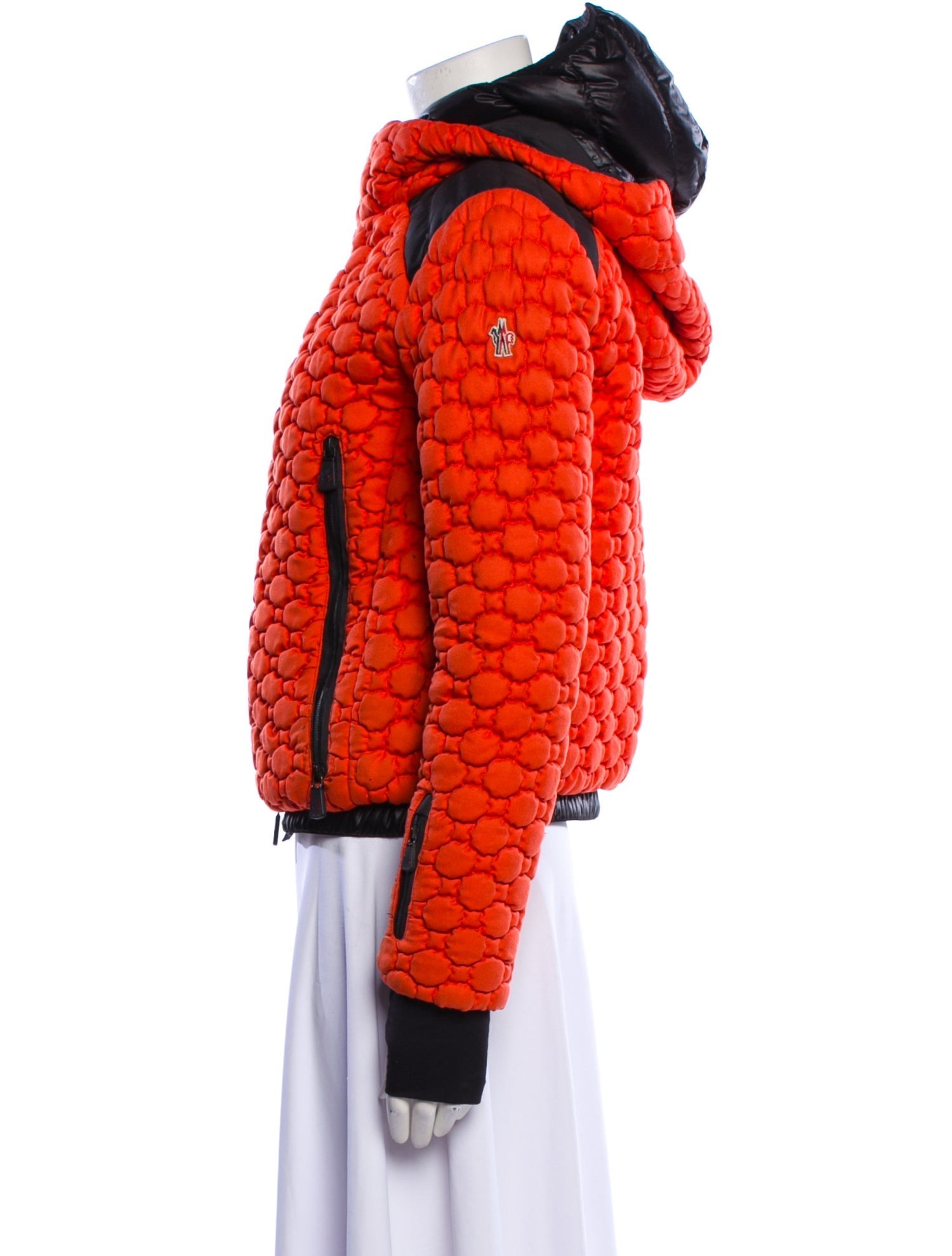 Moncler Grenoble Wool Colorblock Pattern Down Jacket