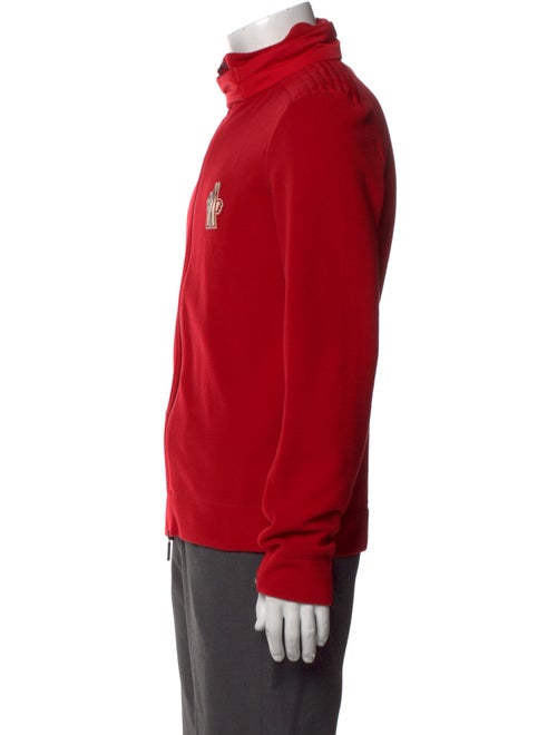 Moncler Grenoble Graphic Print Mock Neck Cardigan