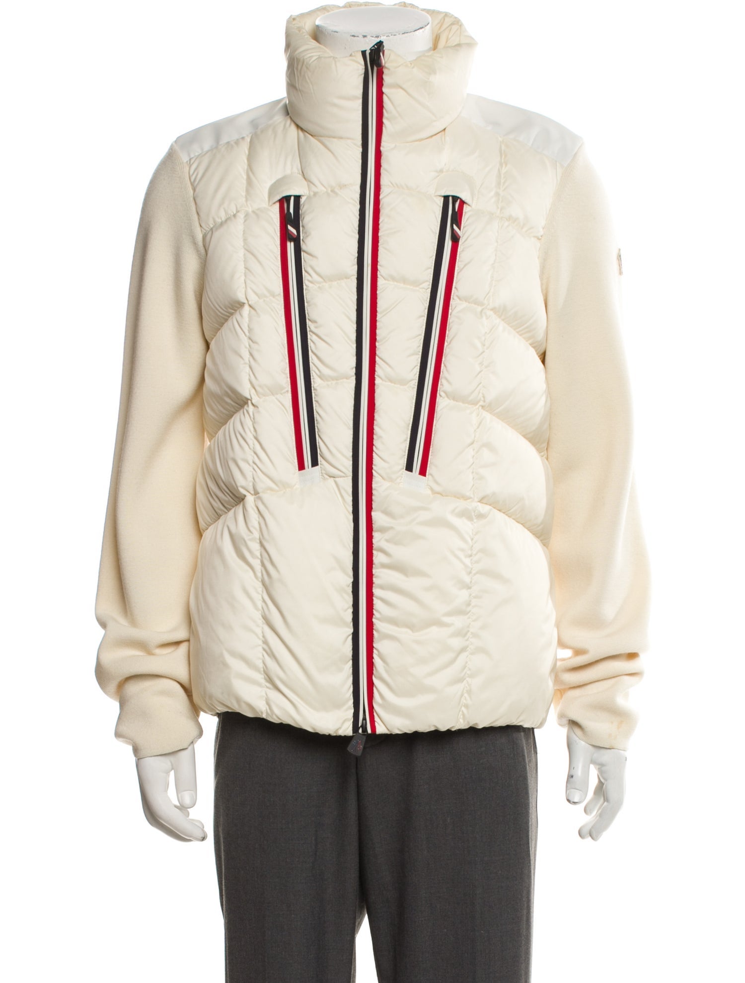 Moncler Grenoble Virgin Wool Striped Puffer Coat