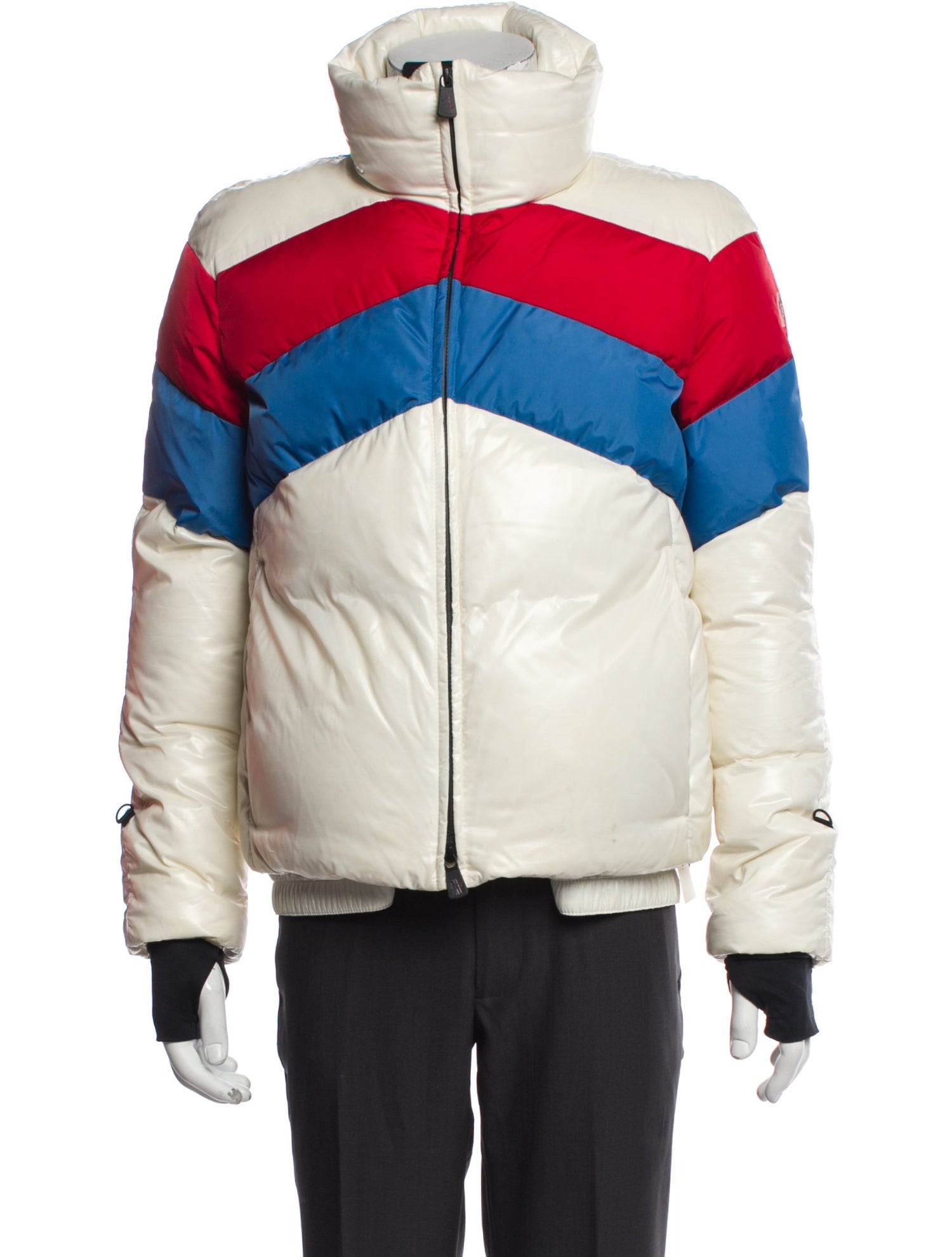 Moncler Grenoble Colorblock Pattern Puffer Coat