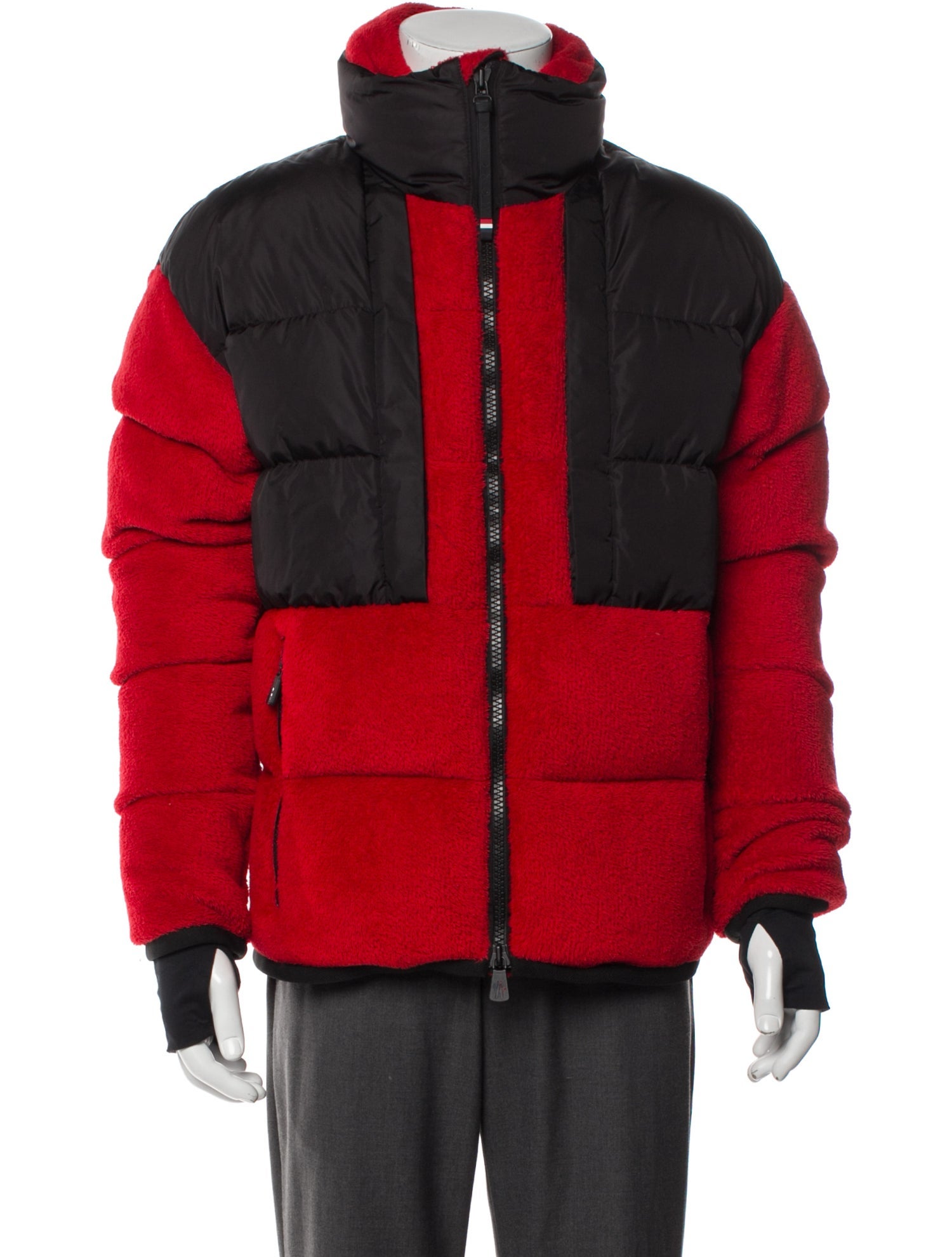 Moncler Grenoble Colorblock Pattern Puffer Coat