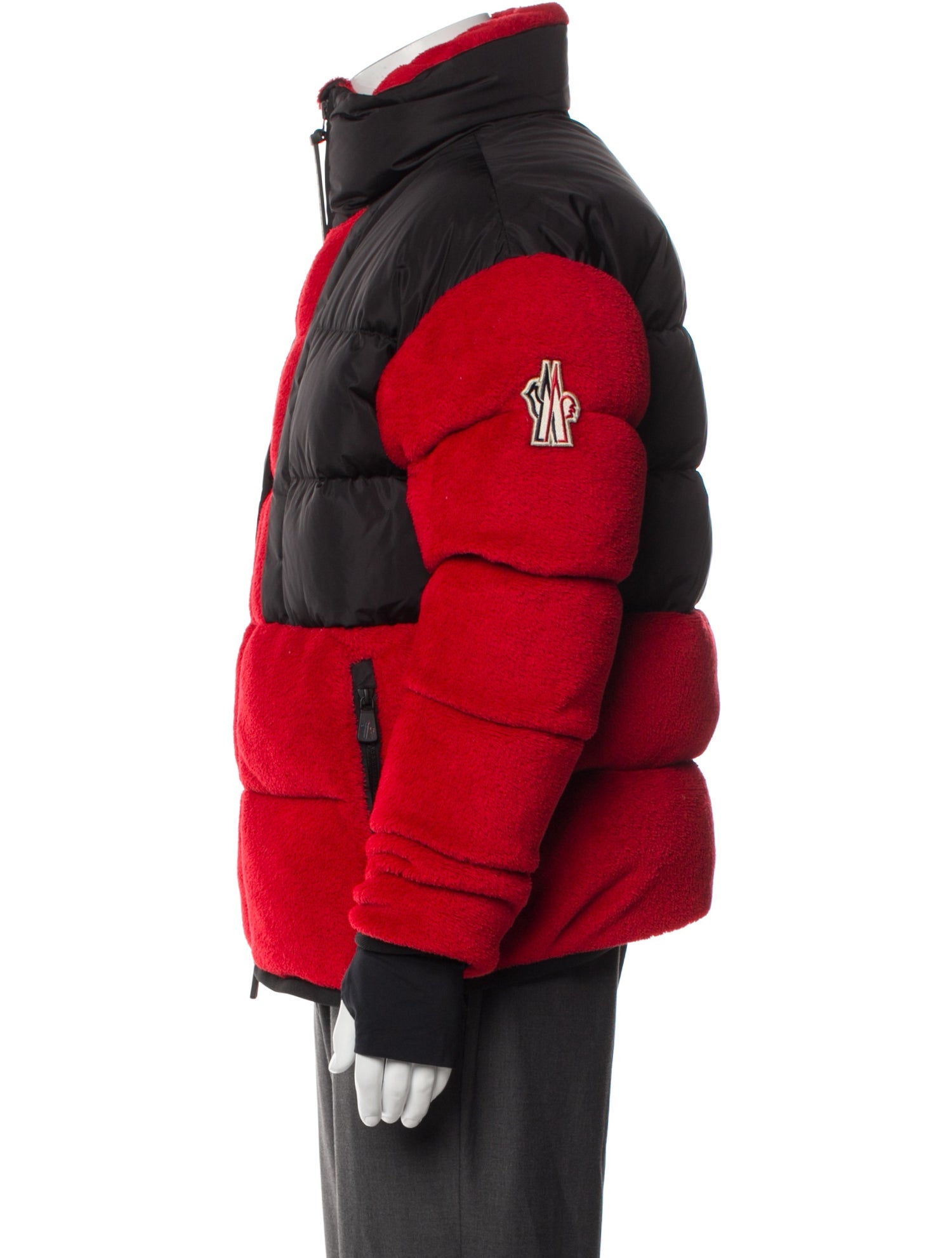 Moncler Grenoble Colorblock Pattern Puffer Coat