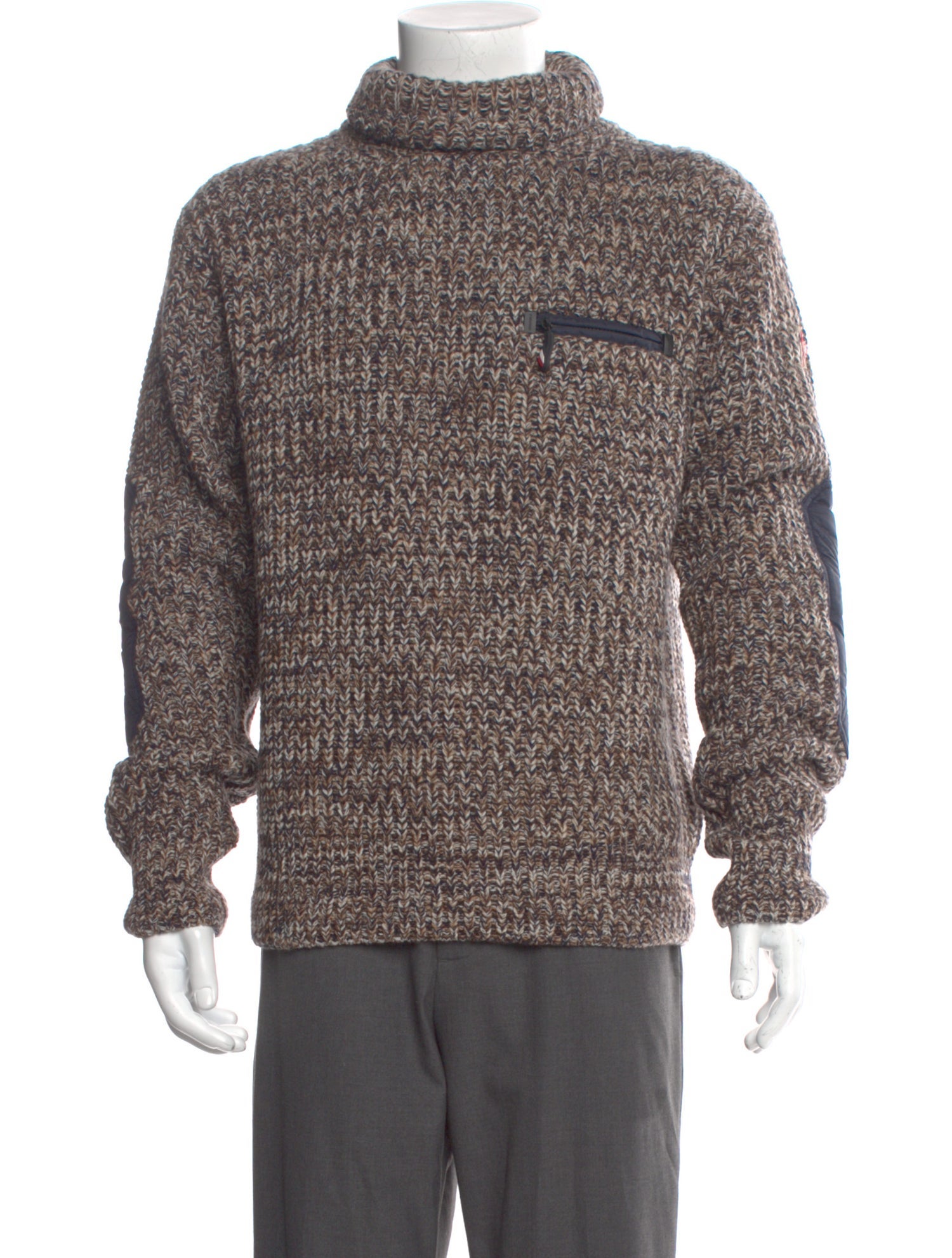 Moncler Grenoble Virgin Wool Tweed Pattern Pullover