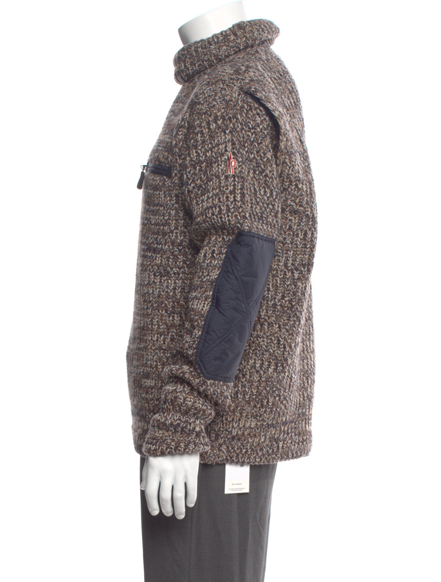 Moncler Grenoble Virgin Wool Tweed Pattern Pullover