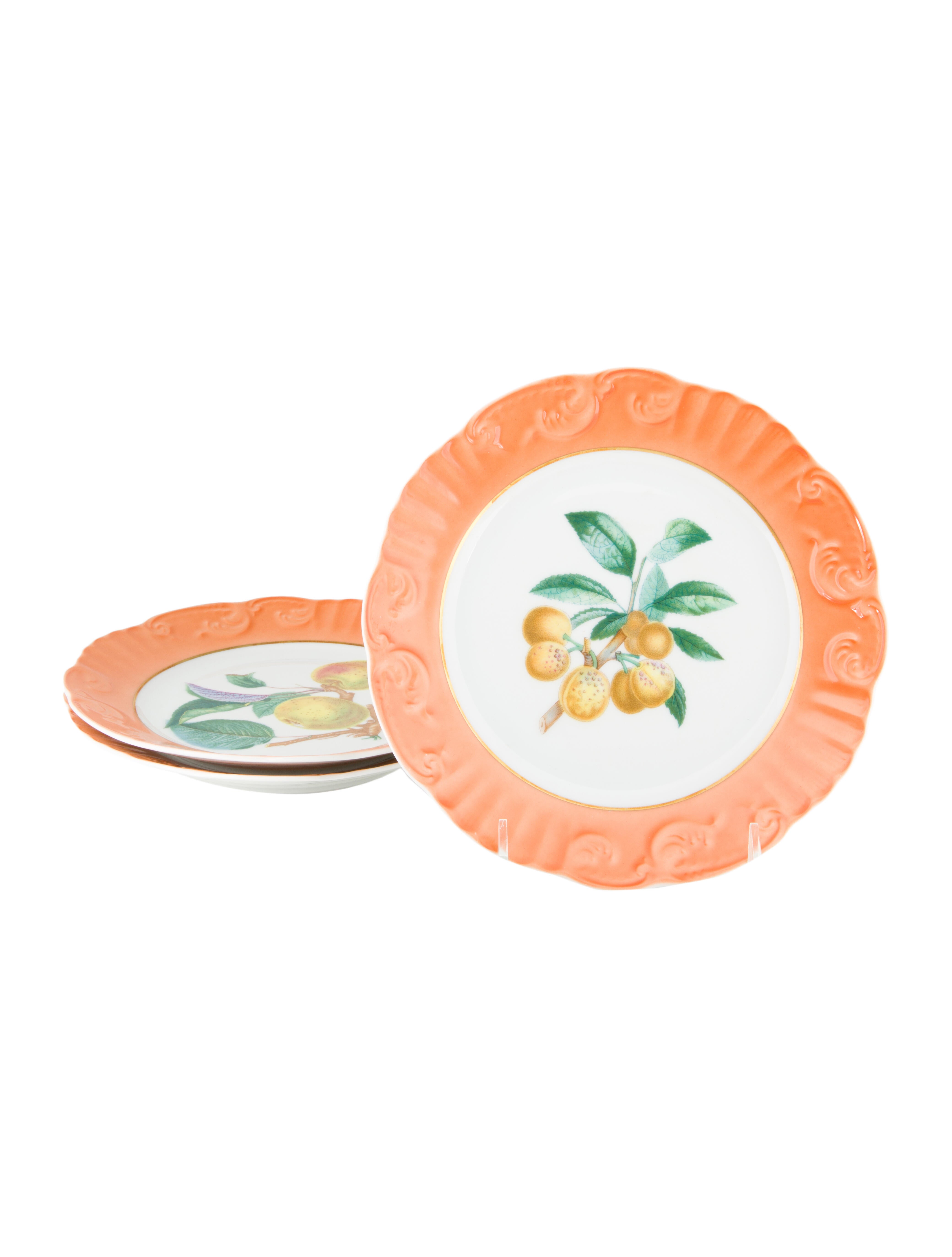 Mottahedeh Set of 3 Summer Fruit Salad Plates 3 pieces Dinnerware