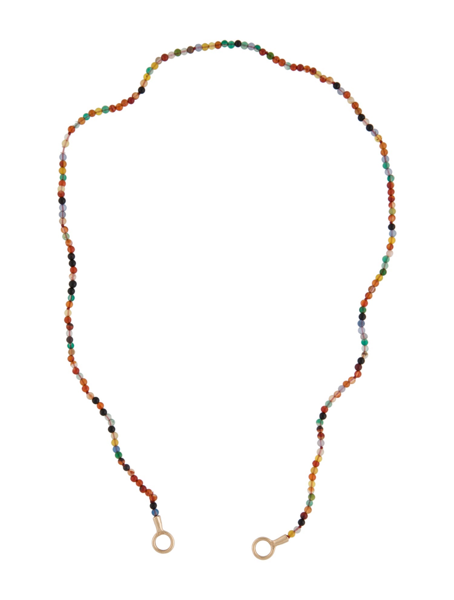 Marla Aaron 14K Agate Itty Bitty Bead Strand Necklace 14K Yellow Gold