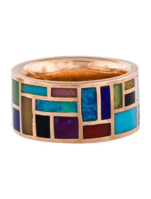 Marla Aaron 18K Multistone All Inlay Ring