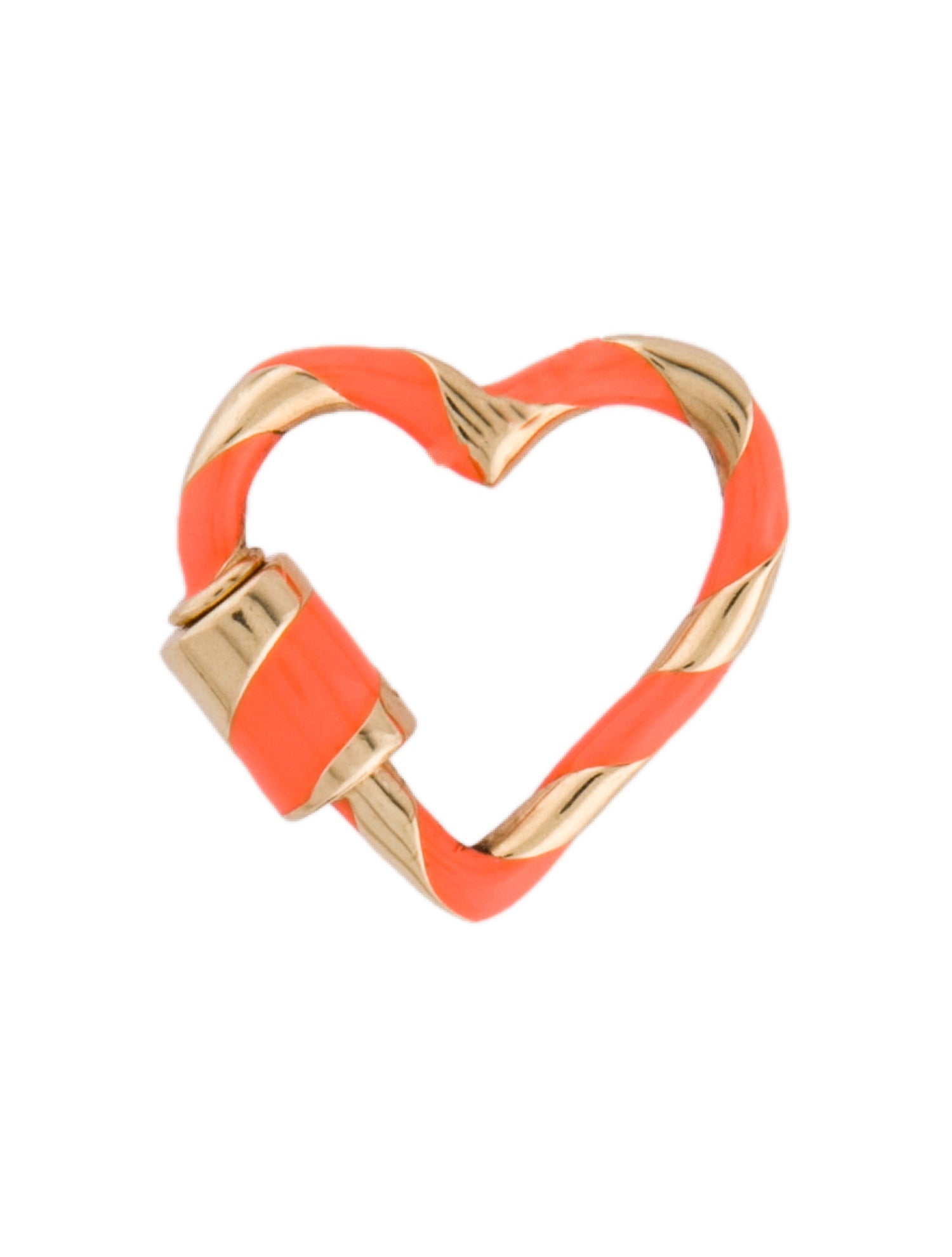 Marla Aaron 14K Enamel Heart Lock Pendant