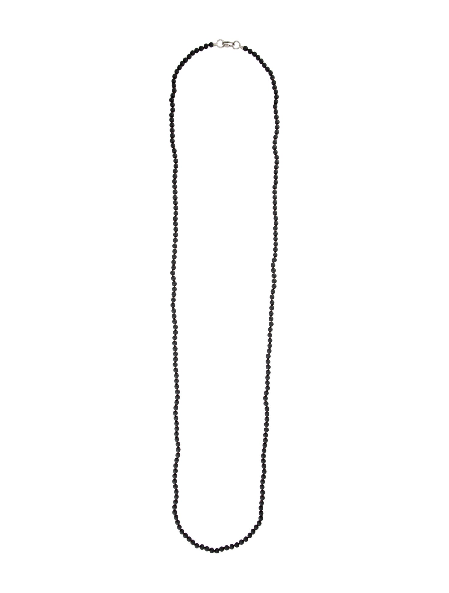 Marla Aaron Buffed Hematite Strand Necklace With Silver Baby Lock