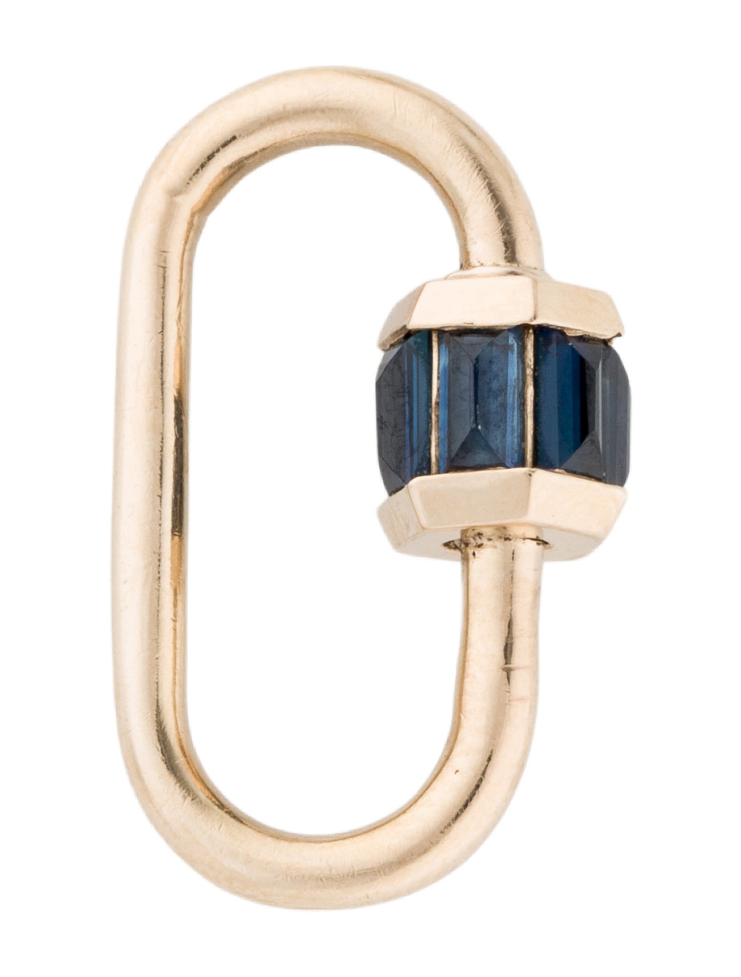 Marla Aaron 14K Sapphire Medium Lock Pendant