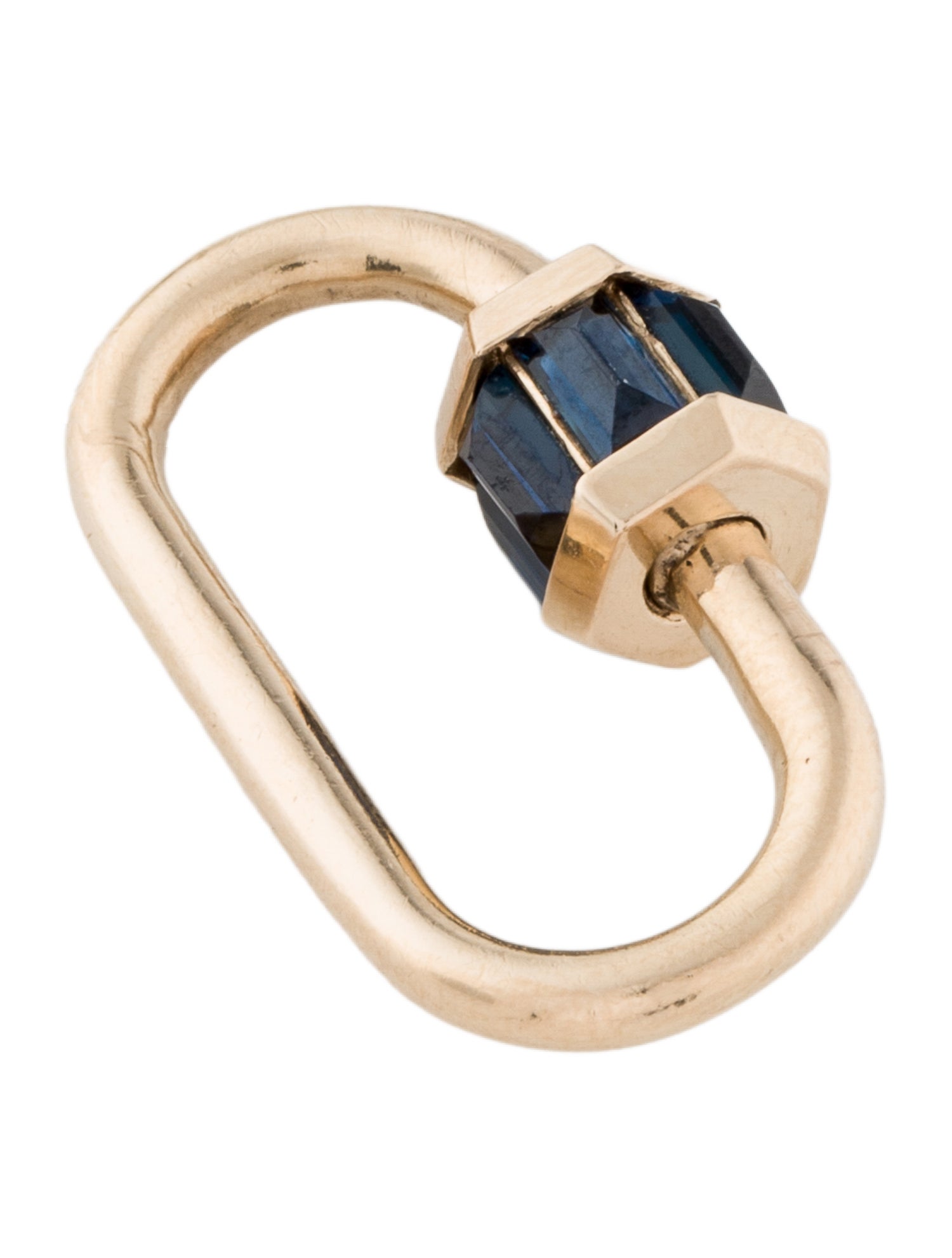 Marla Aaron 14K Sapphire Medium Lock Pendant