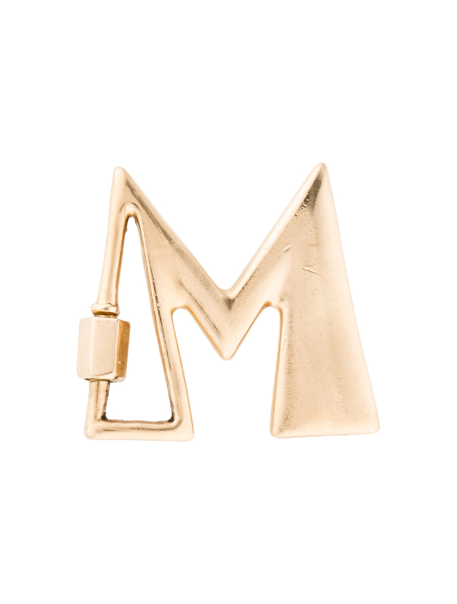 Marla Aaron 14K Letter 'M' Lock Pendant