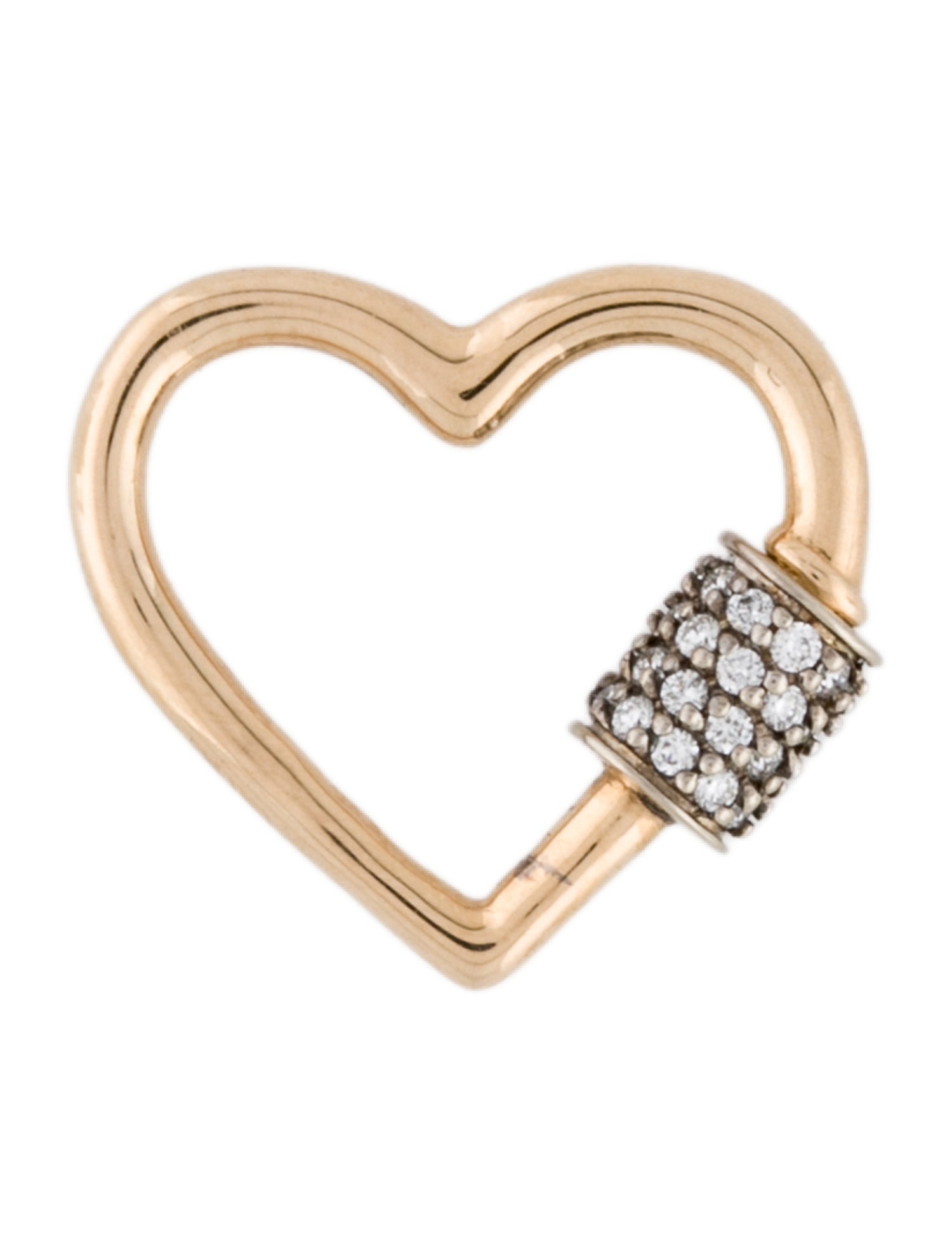 Marla Aaron 14K Diamond Stoned Baby Heartlock