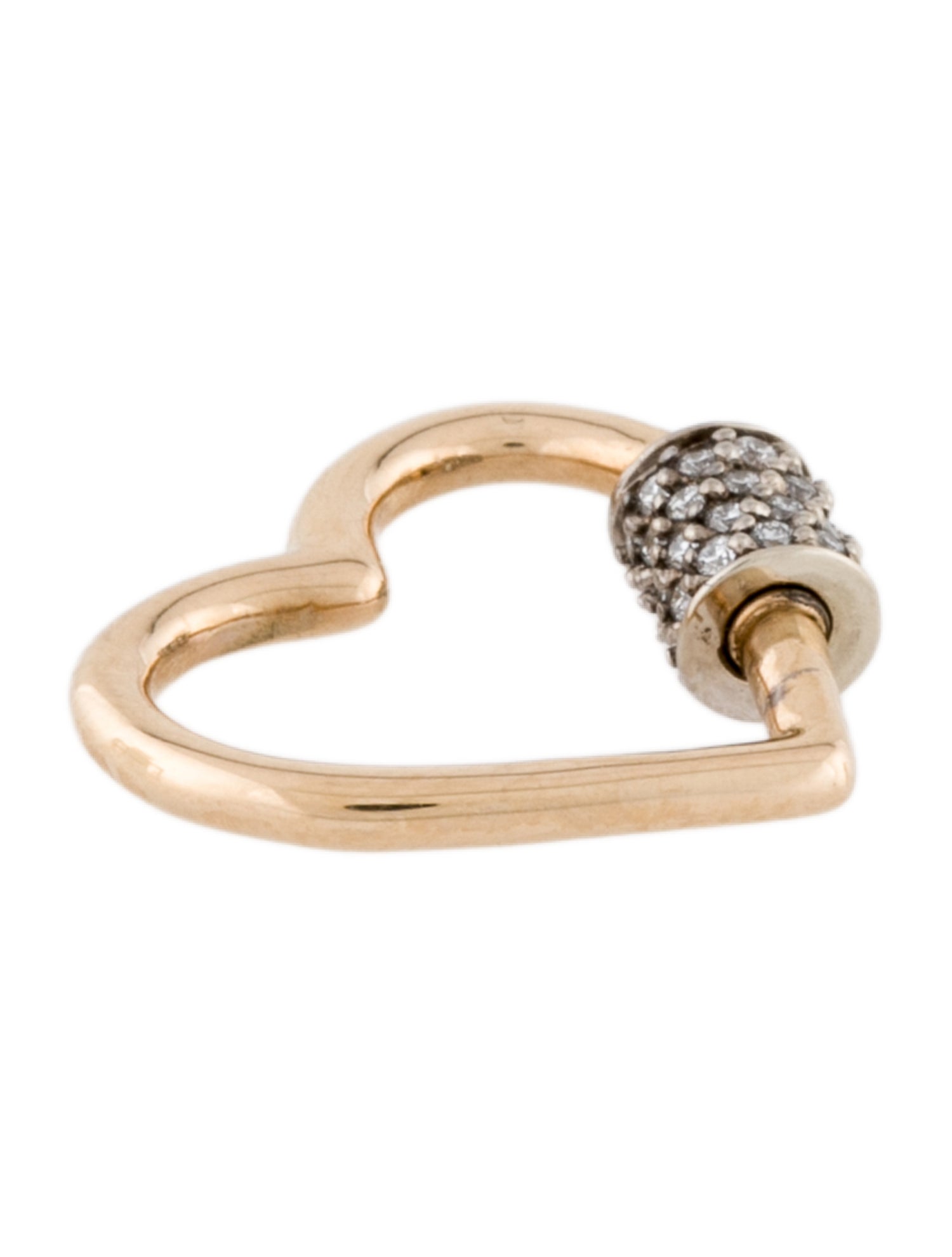 Marla Aaron 14K Diamond Stoned Baby Heartlock