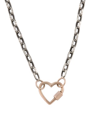 Marla Aaron Heart Lock Chain Necklace