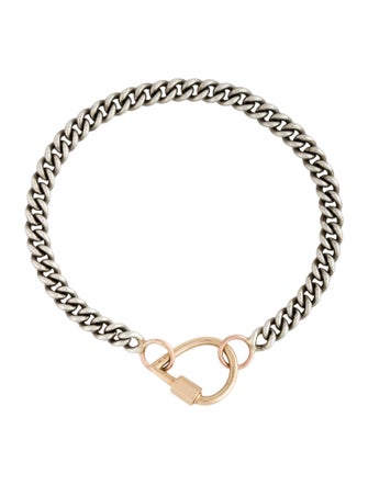 Marla Aaron Two-Tone Baby Droplock Heavy Curb Chain Bracelet