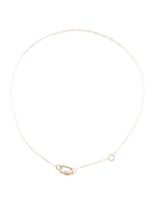 Marla Aaron 14K Square Link Chain With Babylock Necklace