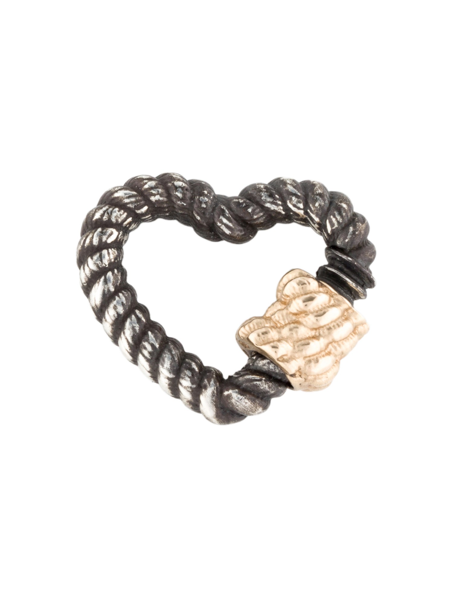 Marla Aaron Two-Tone Twisted Heartlock Pendant