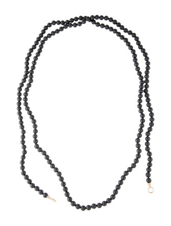 Marla Aaron 14K Hematite Buffed Bead Strand Necklace