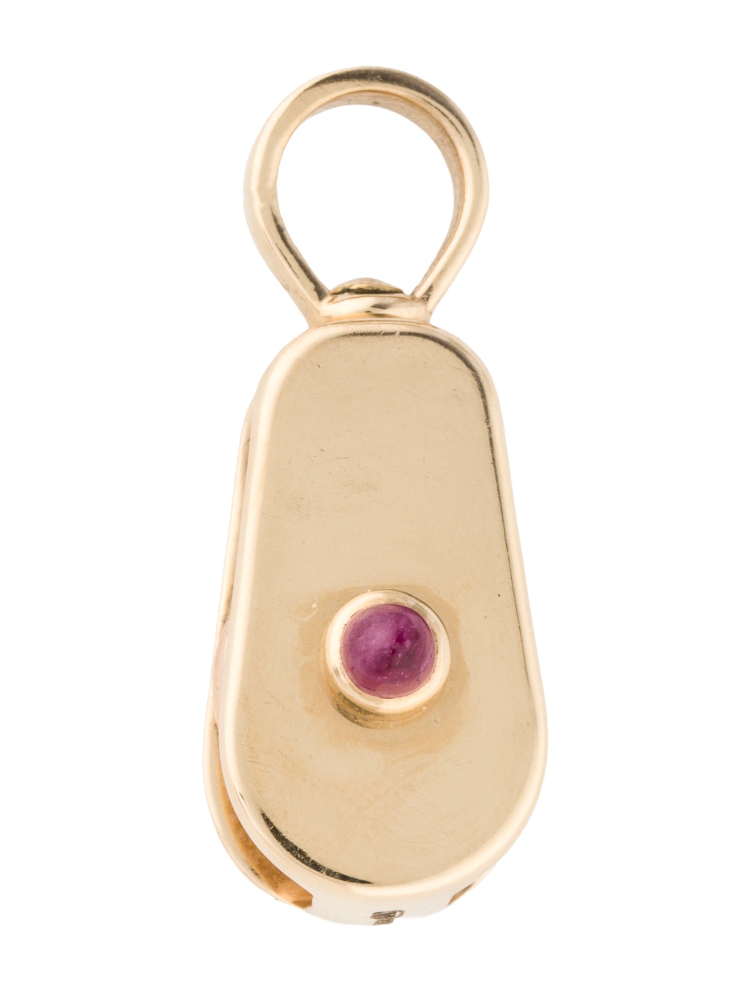 Marla Aaron 14K Ruby Two-Tone Pulley Necklace Pendant