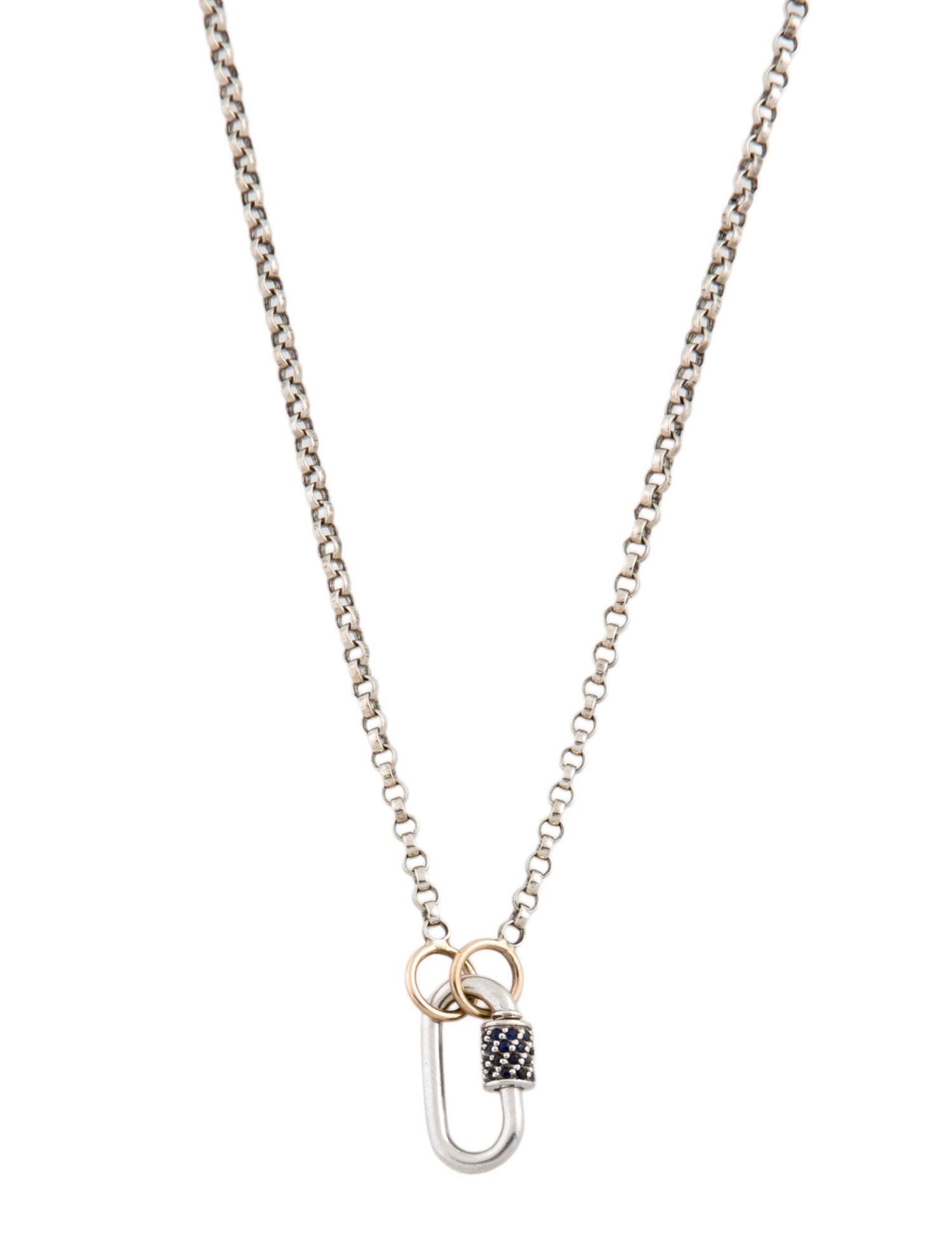 Marla Aaron Sapphire Lock Pendant Necklace