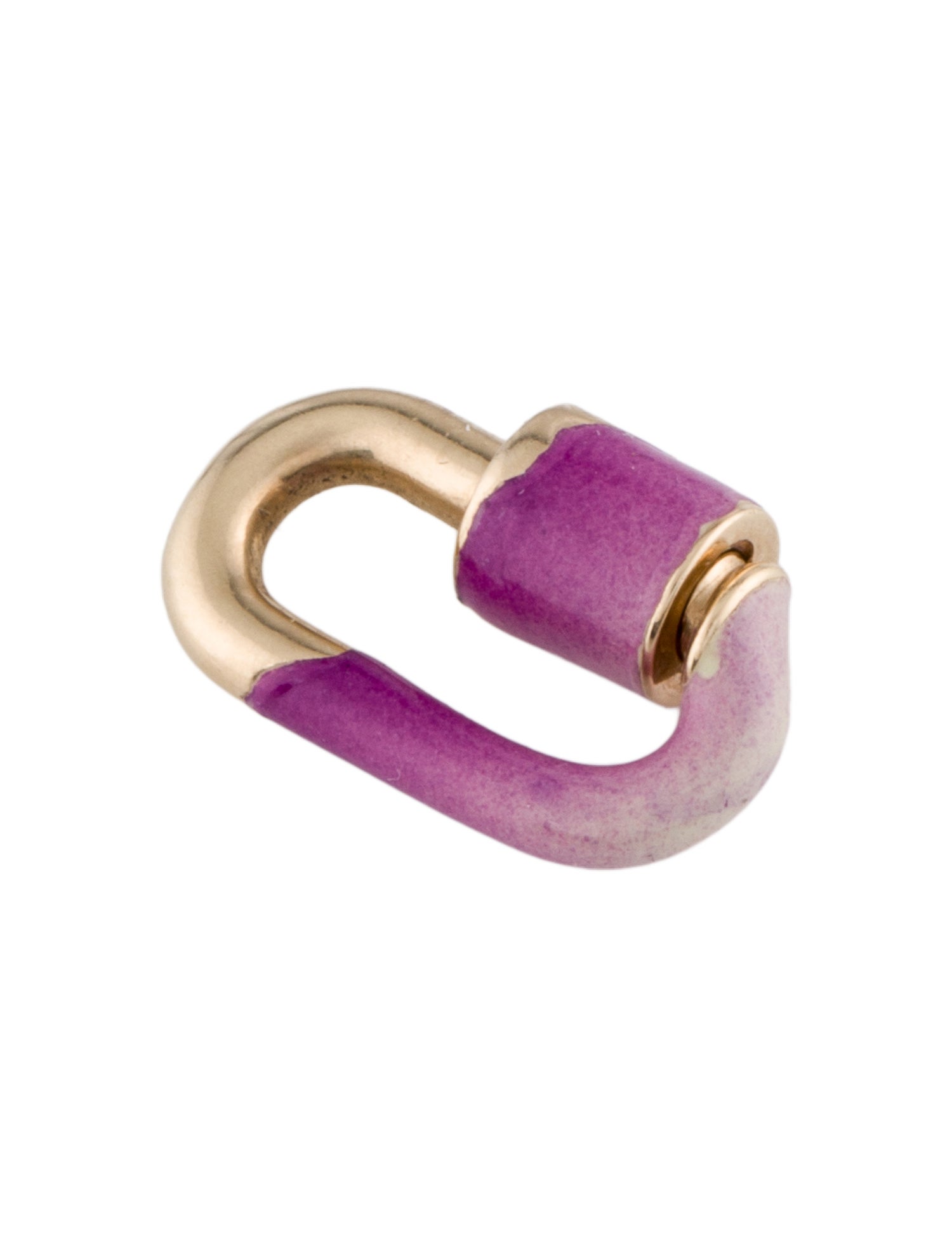 Marla Aaron 14K Enamel Peony Chubby Babylock Pendant