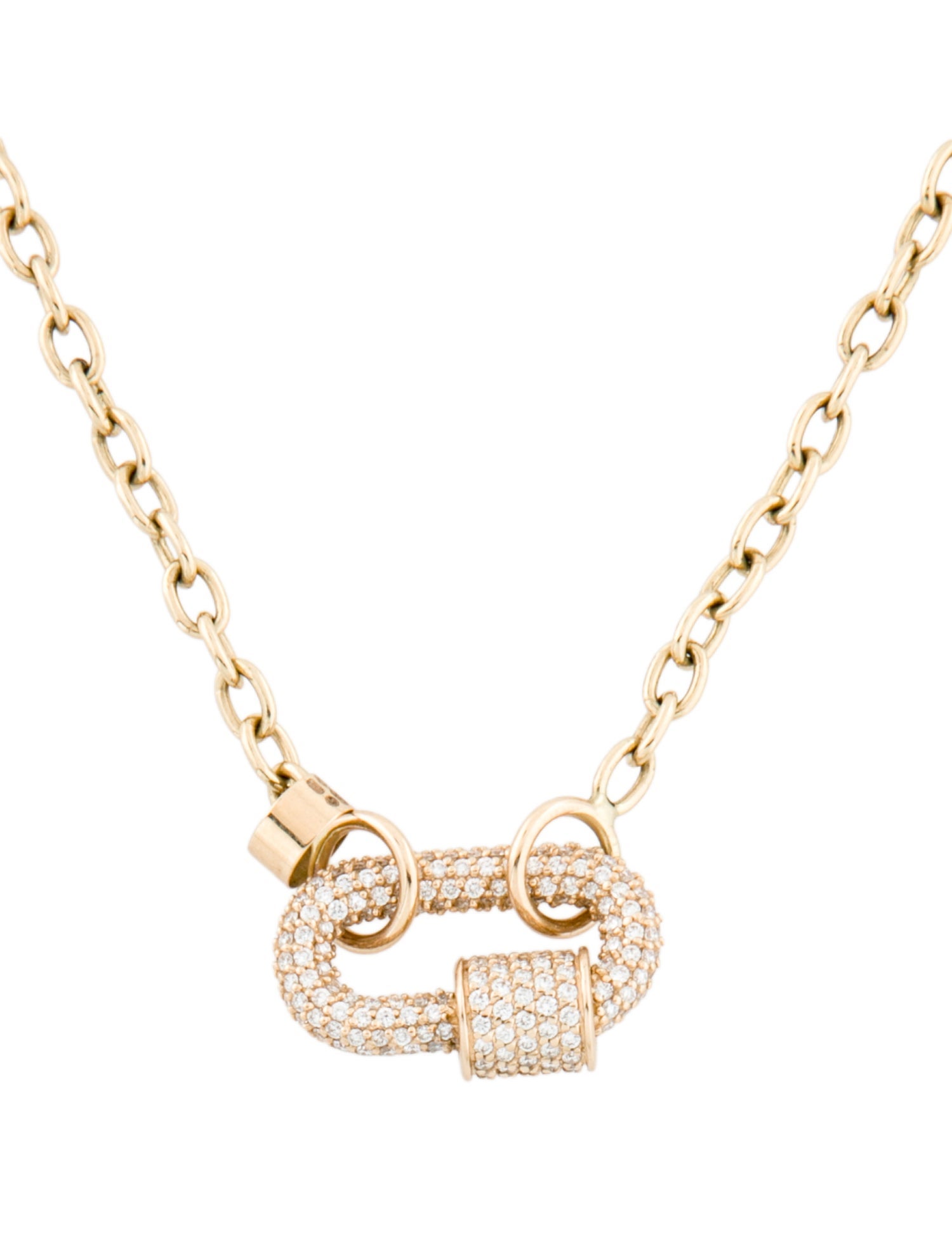 Marla Aaron 14K Diamond Babylock Pendant & Pulley Chain Necklace