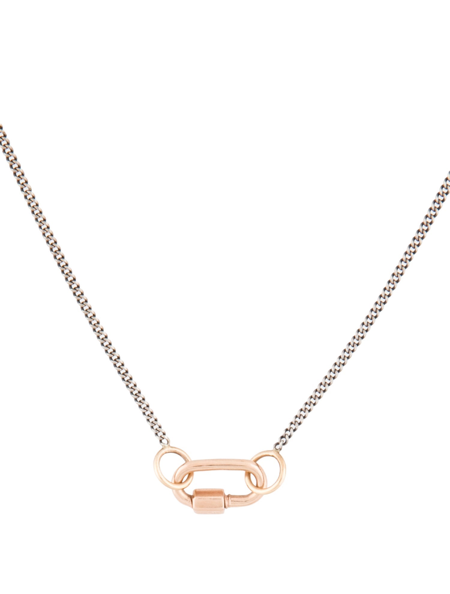 Marla Aaron Two-Tone Baby Lock & Fine Curb Chain Necklace