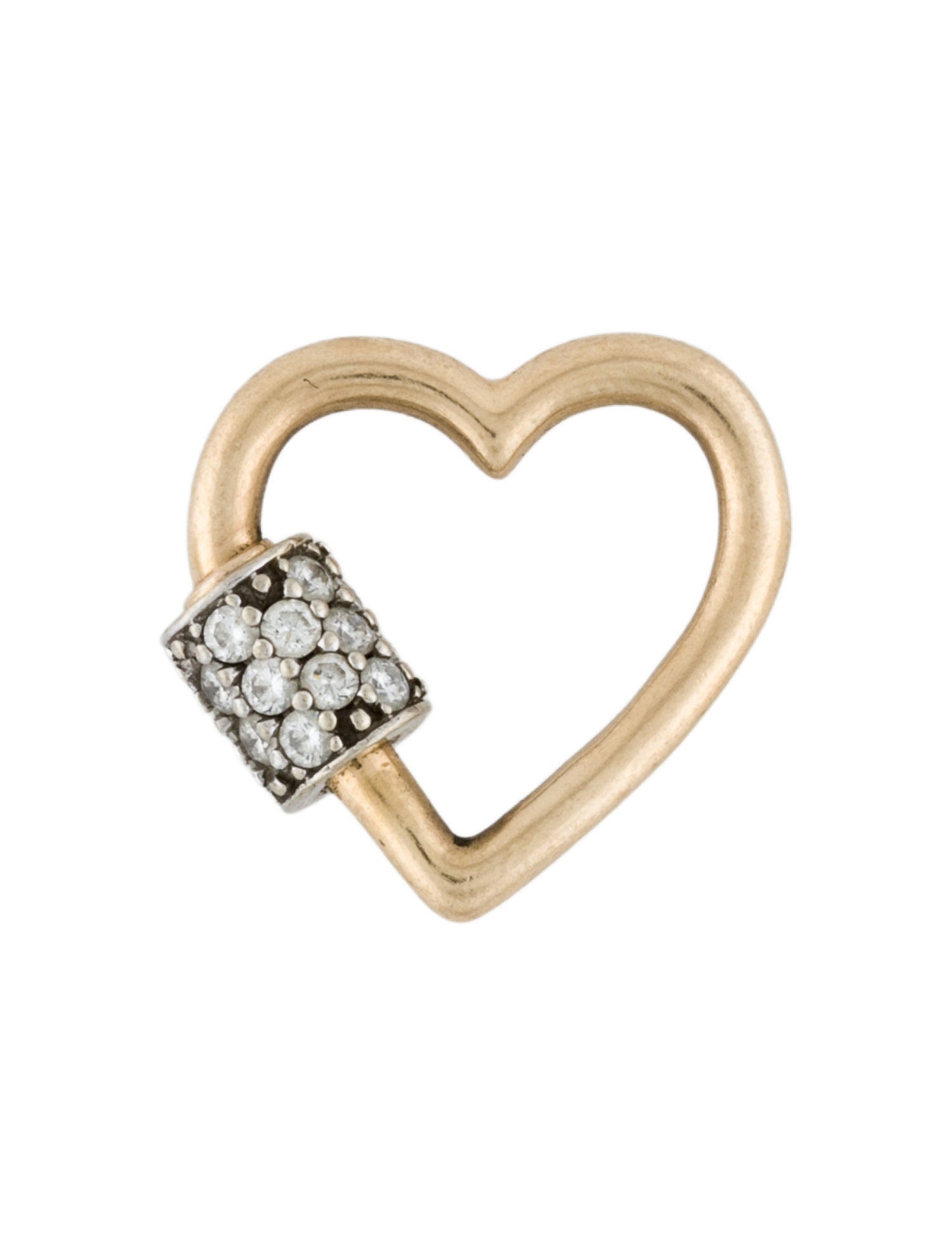 Marla Aaron 14K Diamond Stoned Heartlock