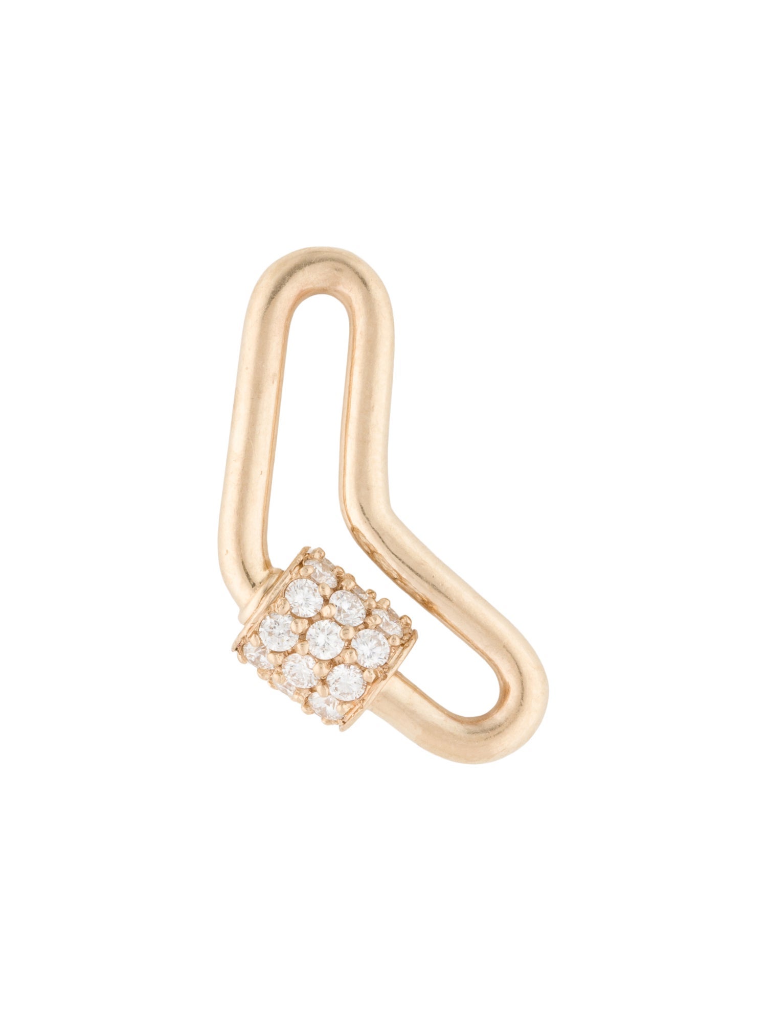 Marla Aaron 14K Diamond Boomerang Lock